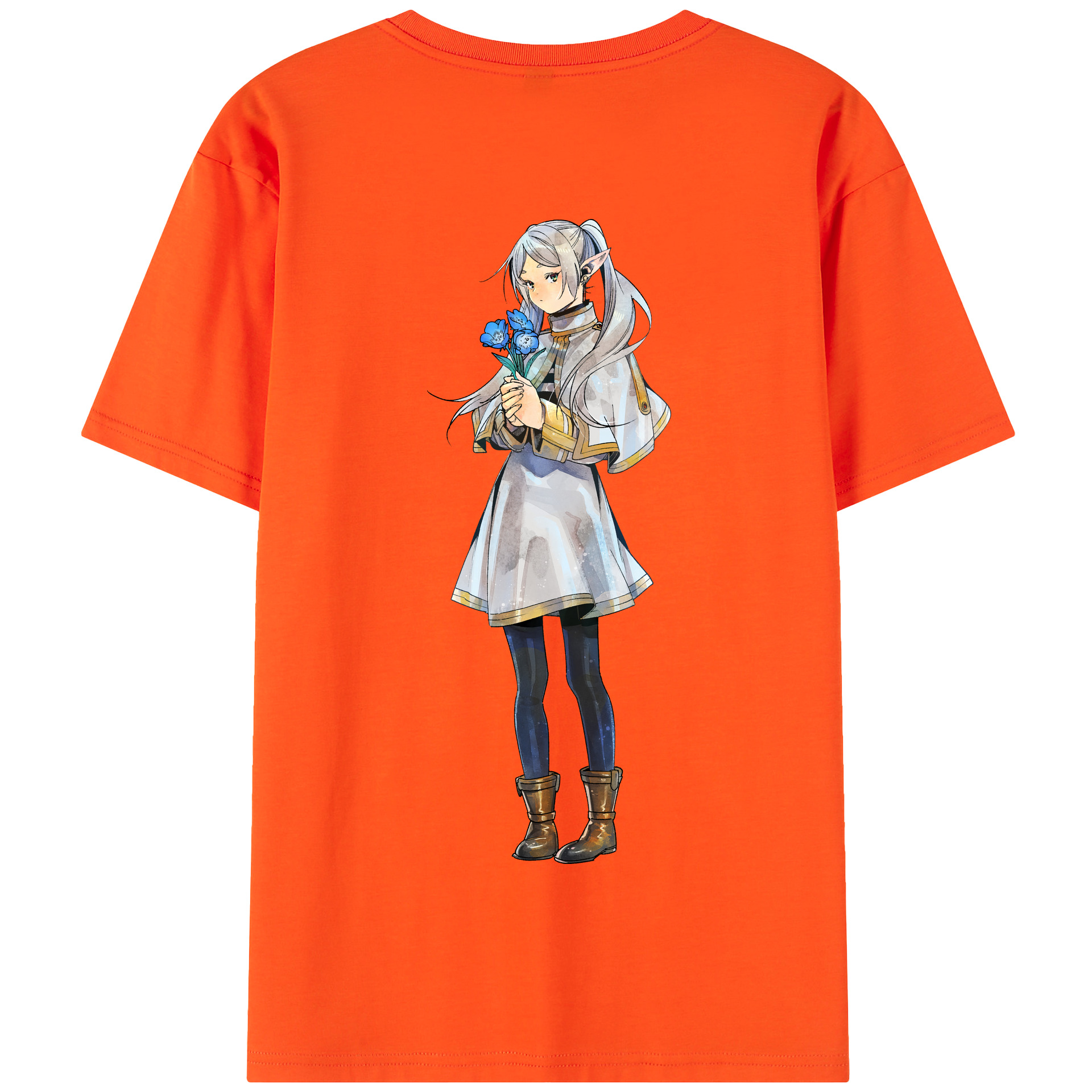 （画像用） 葬送のフリーレン Frieren 綿100％半袖Tシャツ（背面プリント）