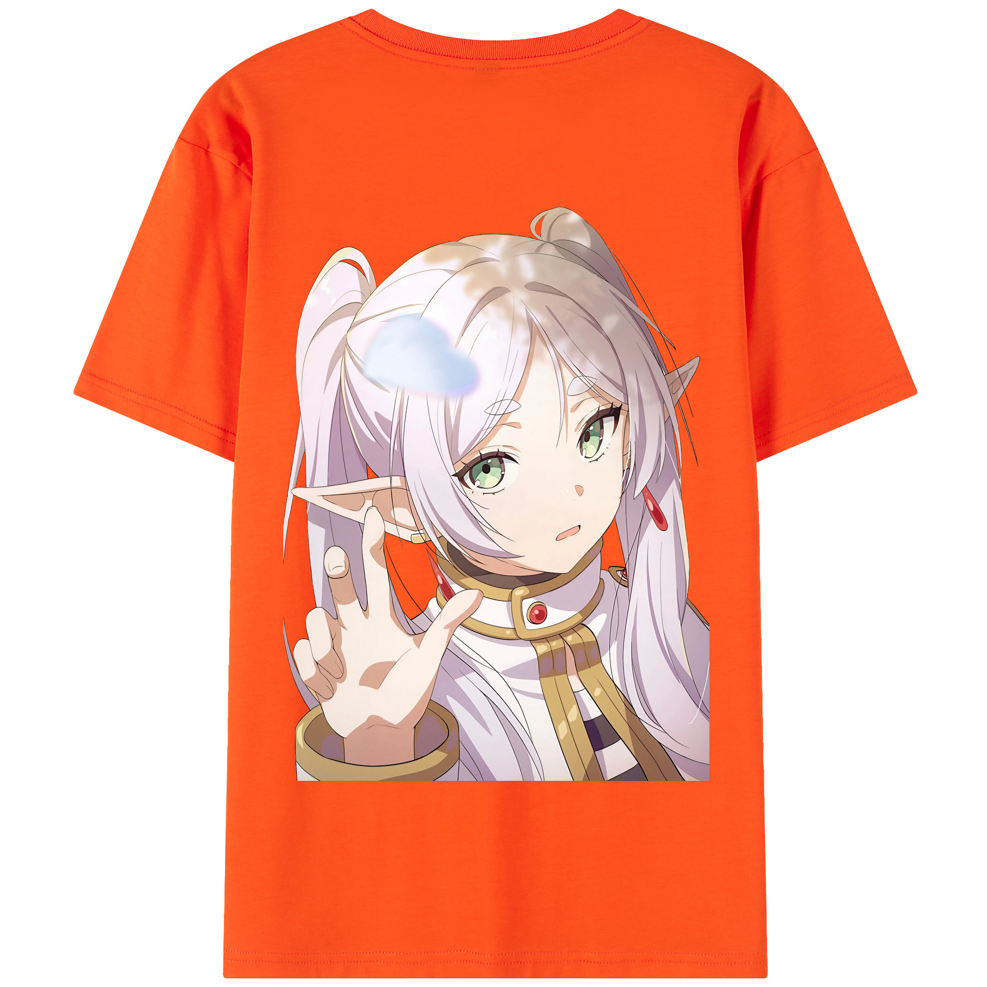 （画像用） 葬送のフリーレン Frieren 綿100％半袖Tシャツ（背面プリント）