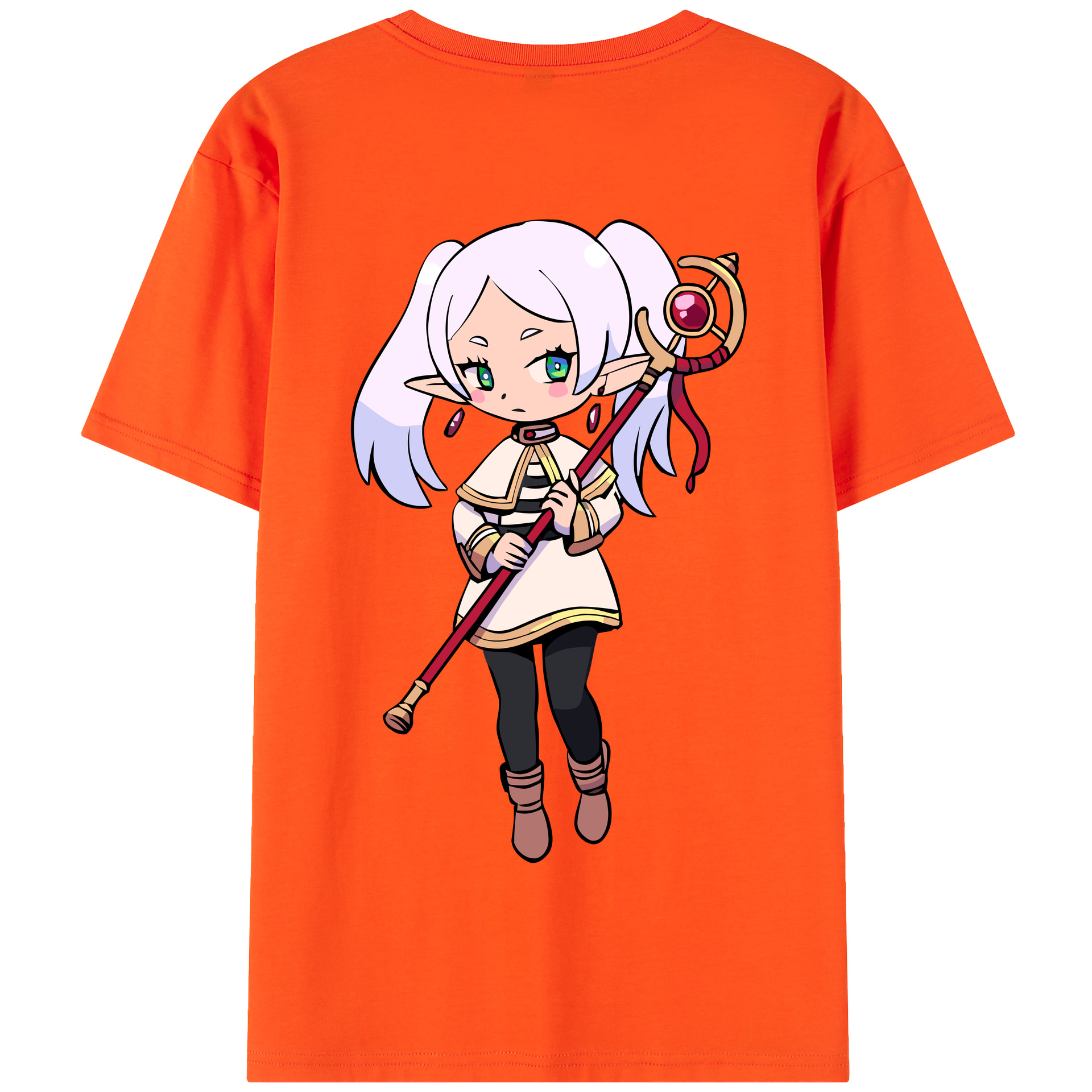 （画像用） 葬送のフリーレン Frieren 綿100％半袖Tシャツ（背面プリント）