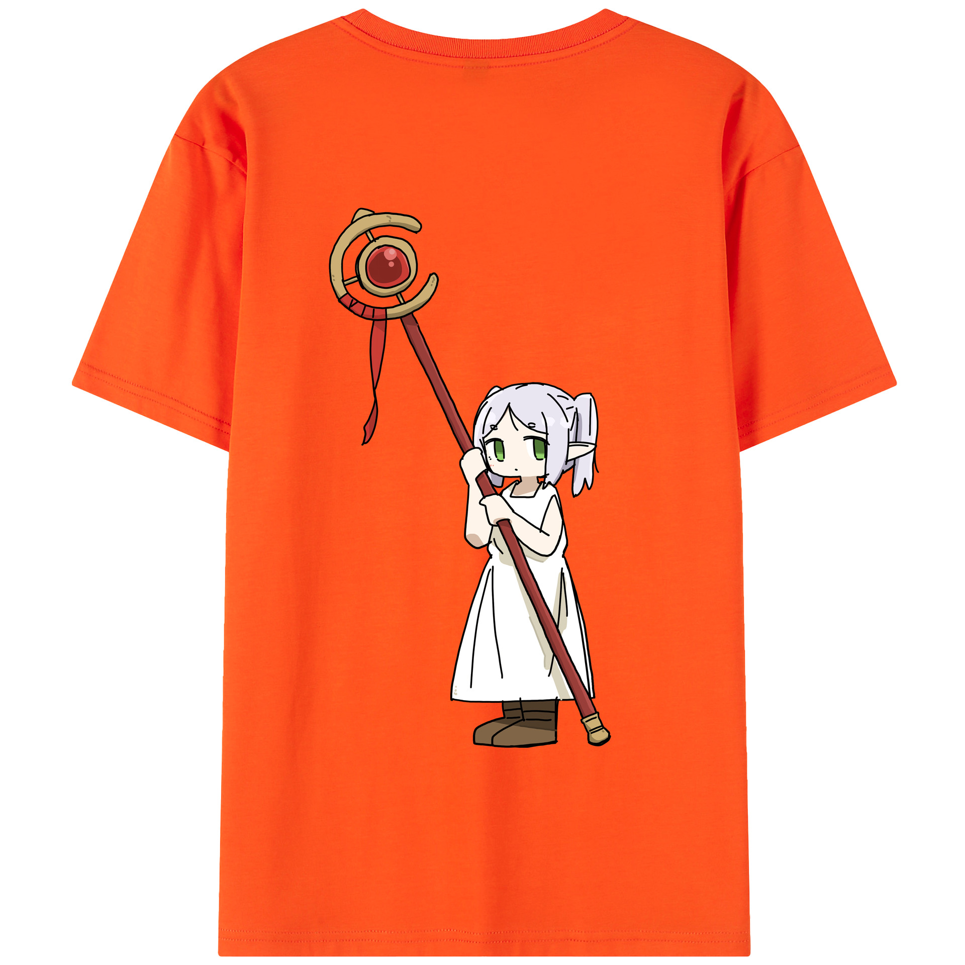 （画像用） 葬送のフリーレン Frieren 綿100％半袖Tシャツ（背面プリント）