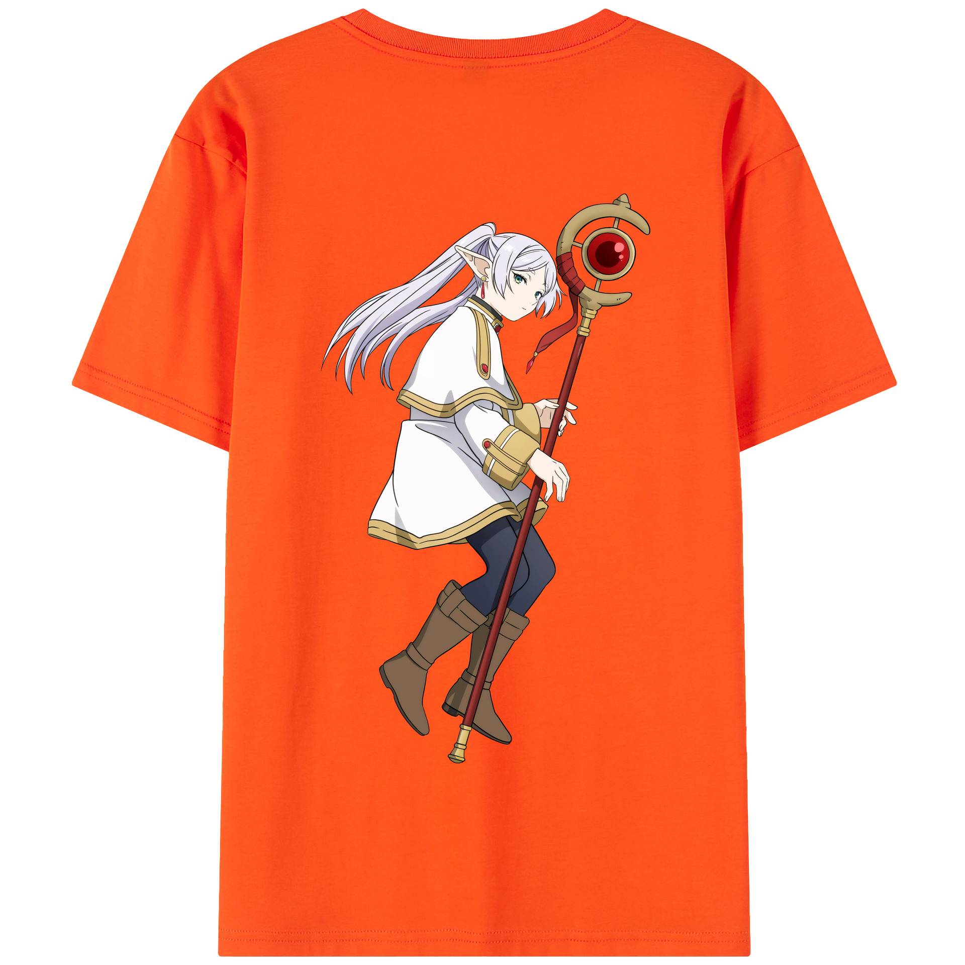 （画像用） 葬送のフリーレン Frieren 綿100％半袖Tシャツ（背面プリント）
