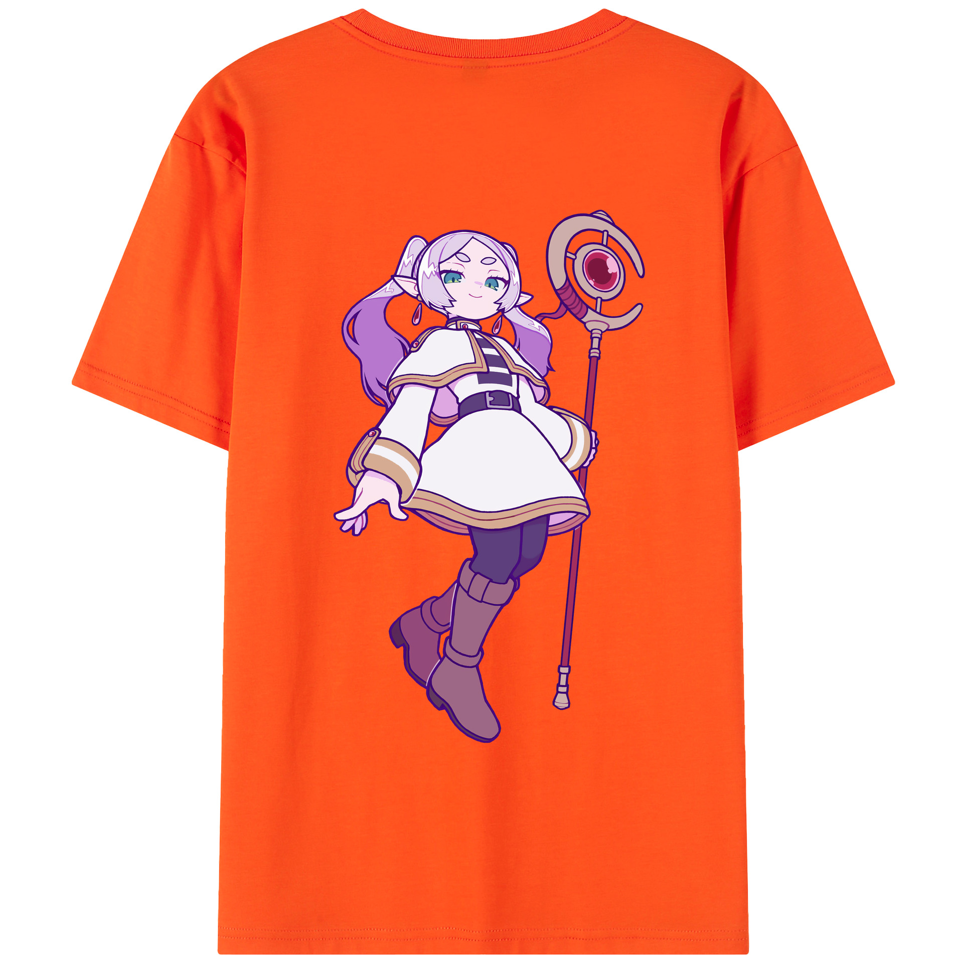 （画像用） 葬送のフリーレン Frieren 綿100％半袖Tシャツ（背面プリント）