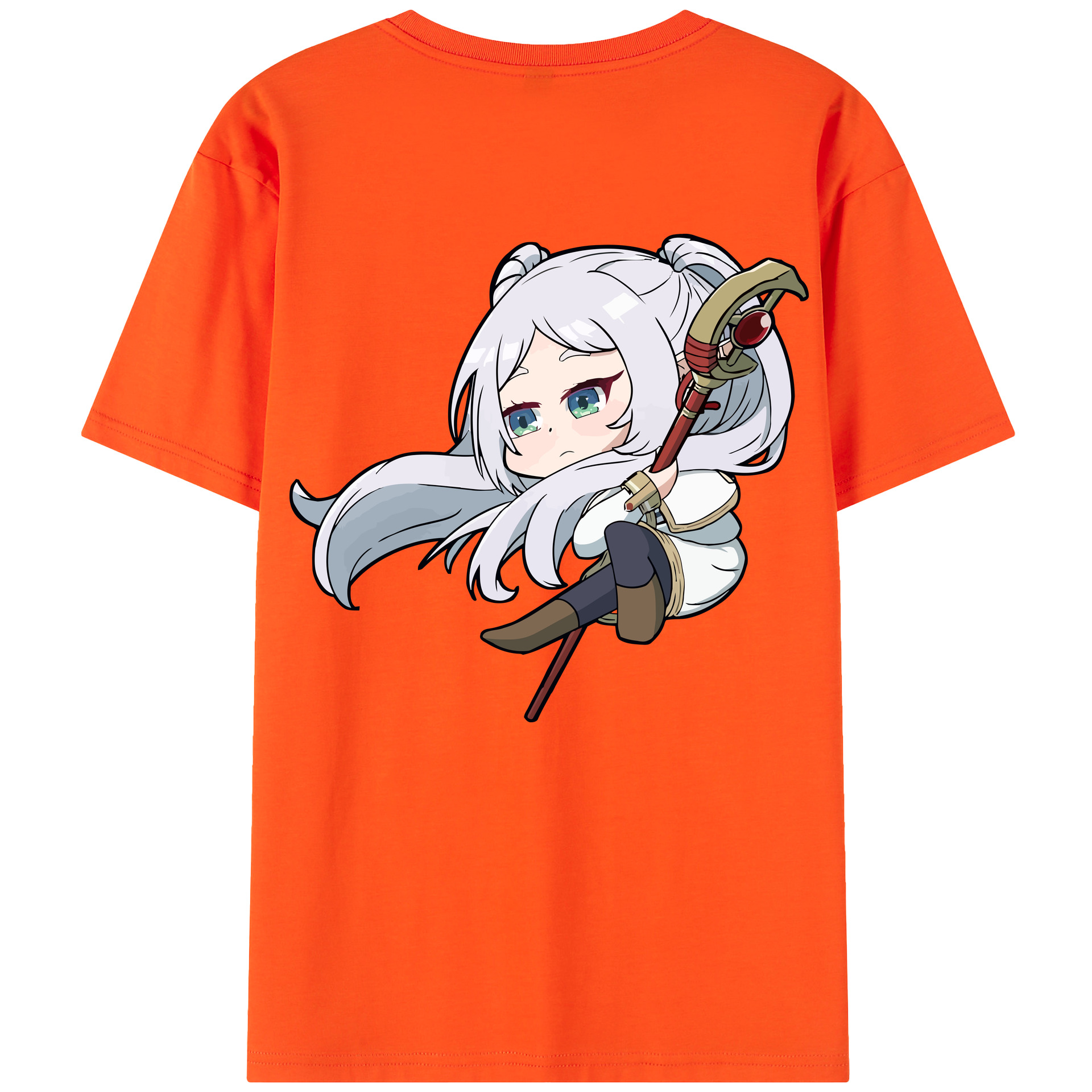（画像用） 葬送のフリーレン Frieren 綿100％半袖Tシャツ（背面プリント）