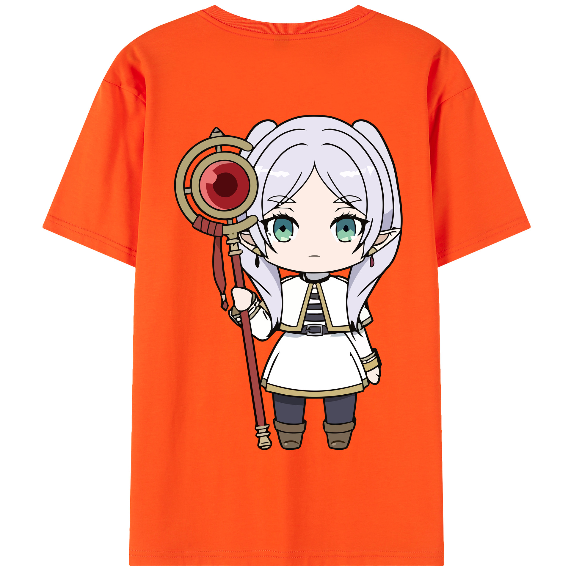 （画像用） 葬送のフリーレン Frieren 綿100％半袖Tシャツ（背面プリント）