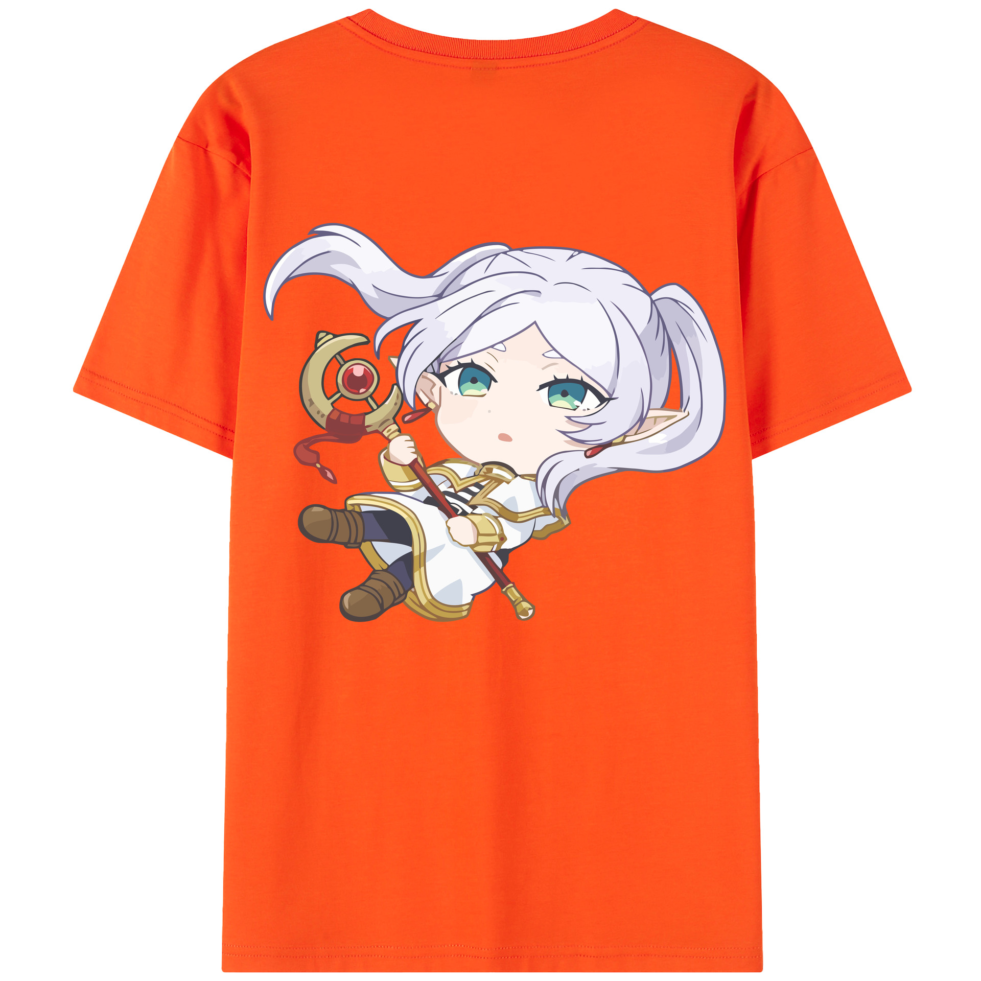 （画像用） 葬送のフリーレン Frieren 綿100％半袖Tシャツ（背面プリント）