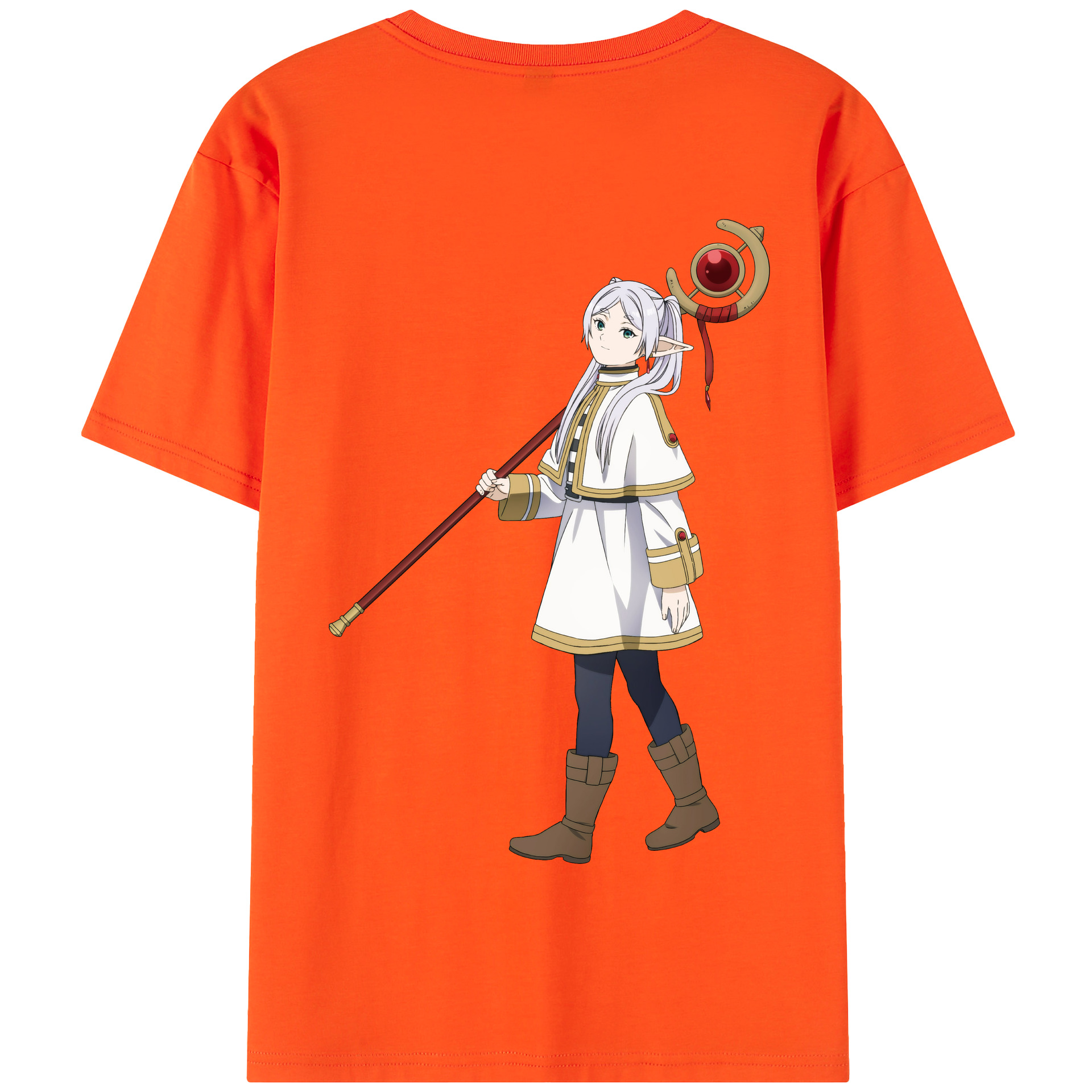 （画像用） 葬送のフリーレン Frieren 綿100％半袖Tシャツ（背面プリント）
