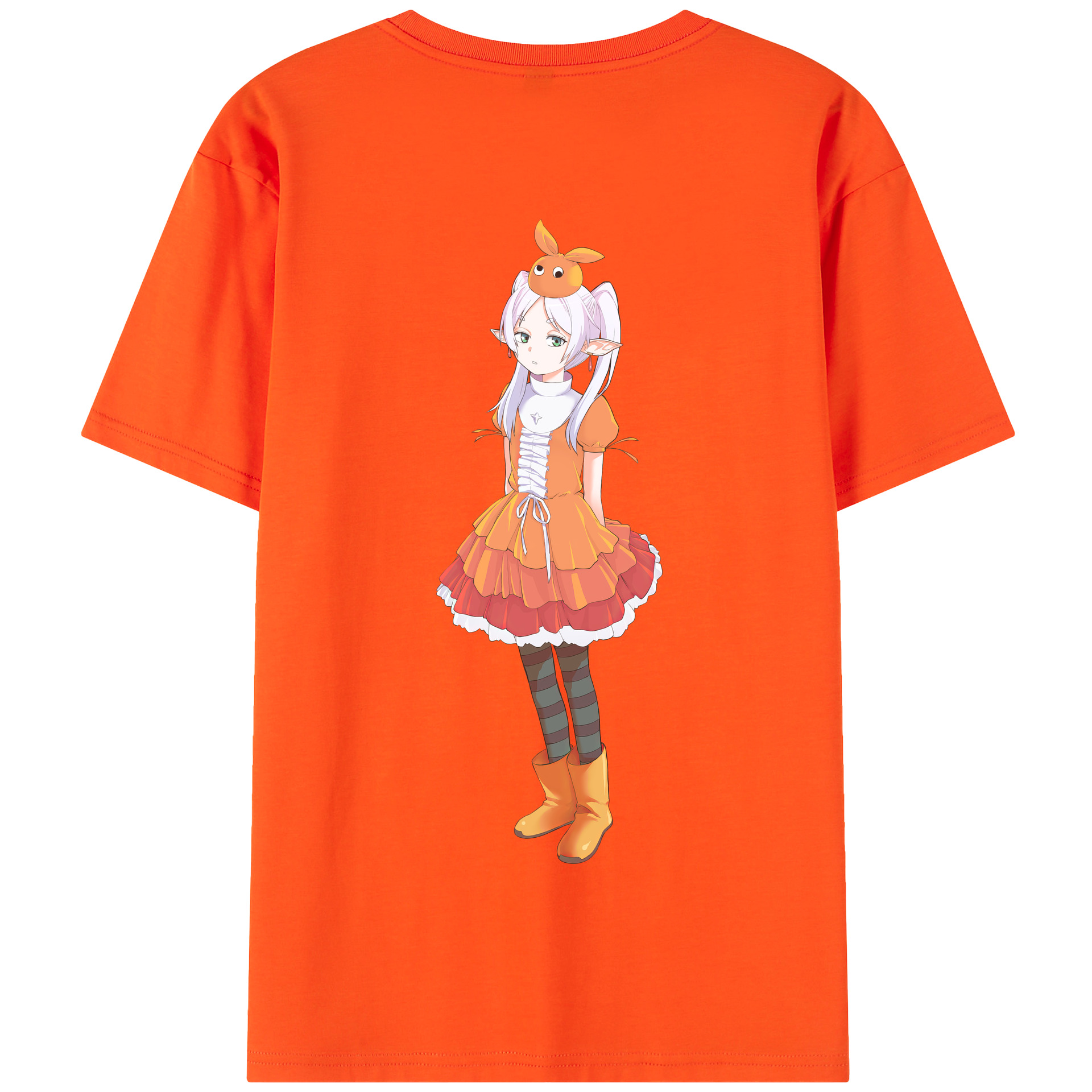 （画像用） 葬送のフリーレン Frieren 綿100％半袖Tシャツ（背面プリント）