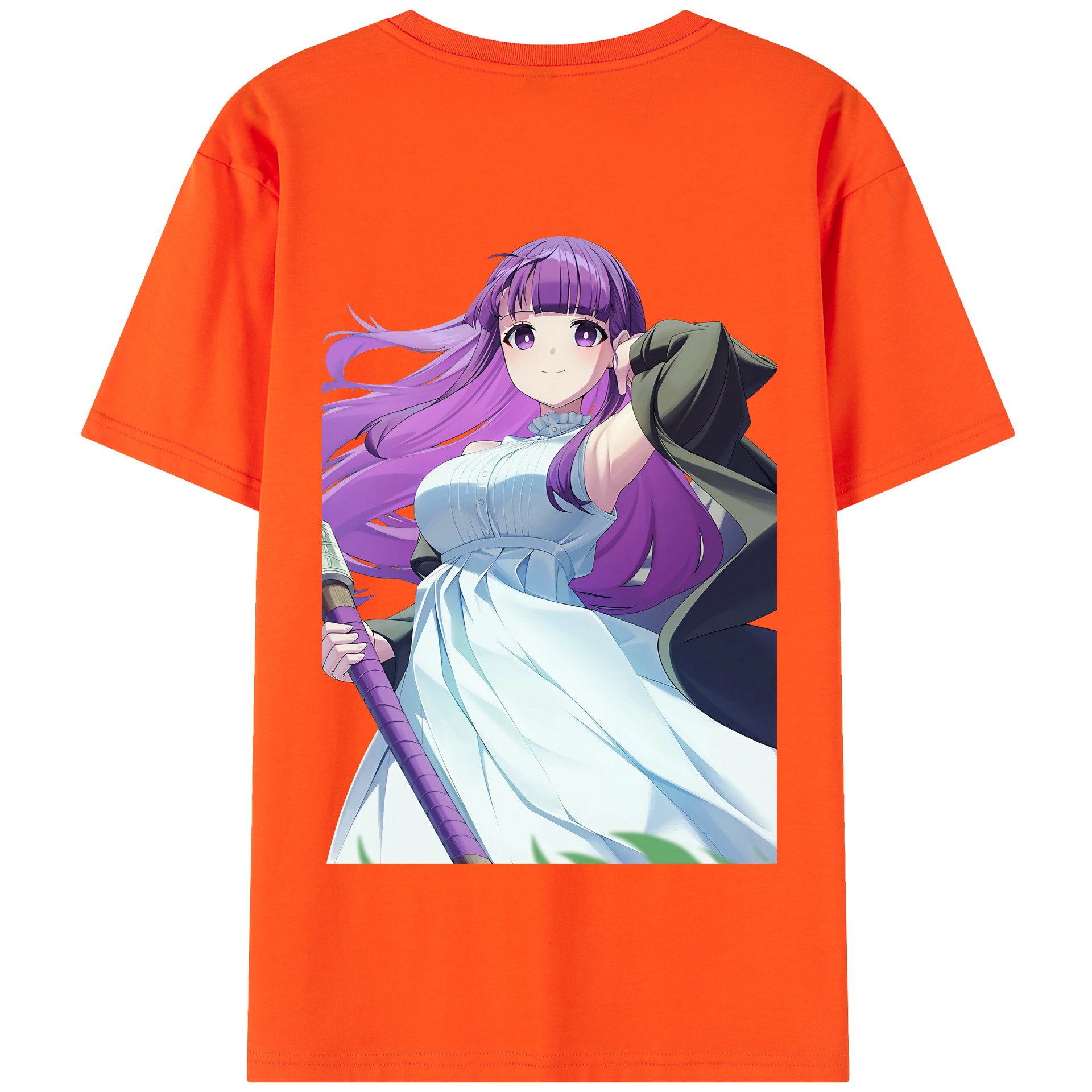 （画像用） 葬送のフリーレン Frieren 綿100％半袖Tシャツ（背面プリント）