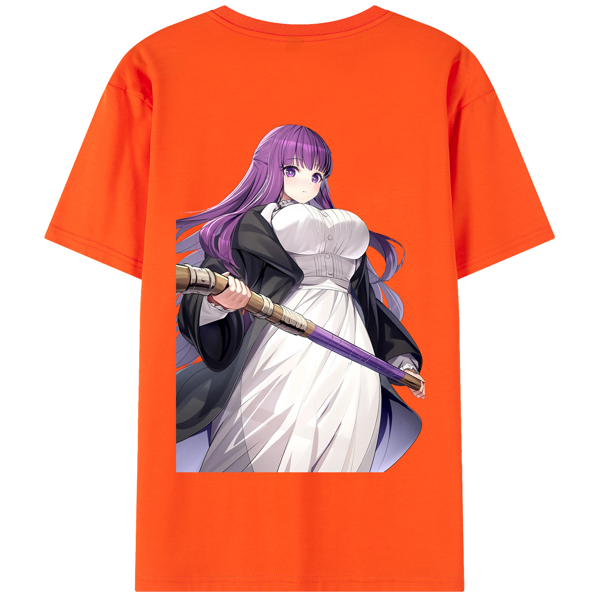 （画像用） 葬送のフリーレン Frieren 綿100％半袖Tシャツ（背面プリント）