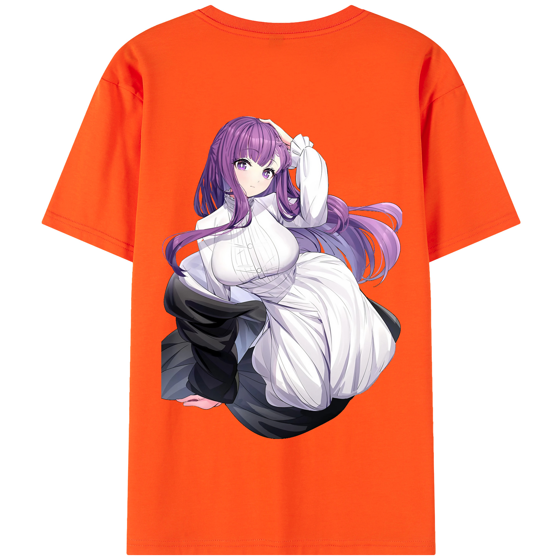 （画像用） 葬送のフリーレン Frieren 綿100％半袖Tシャツ（背面プリント）