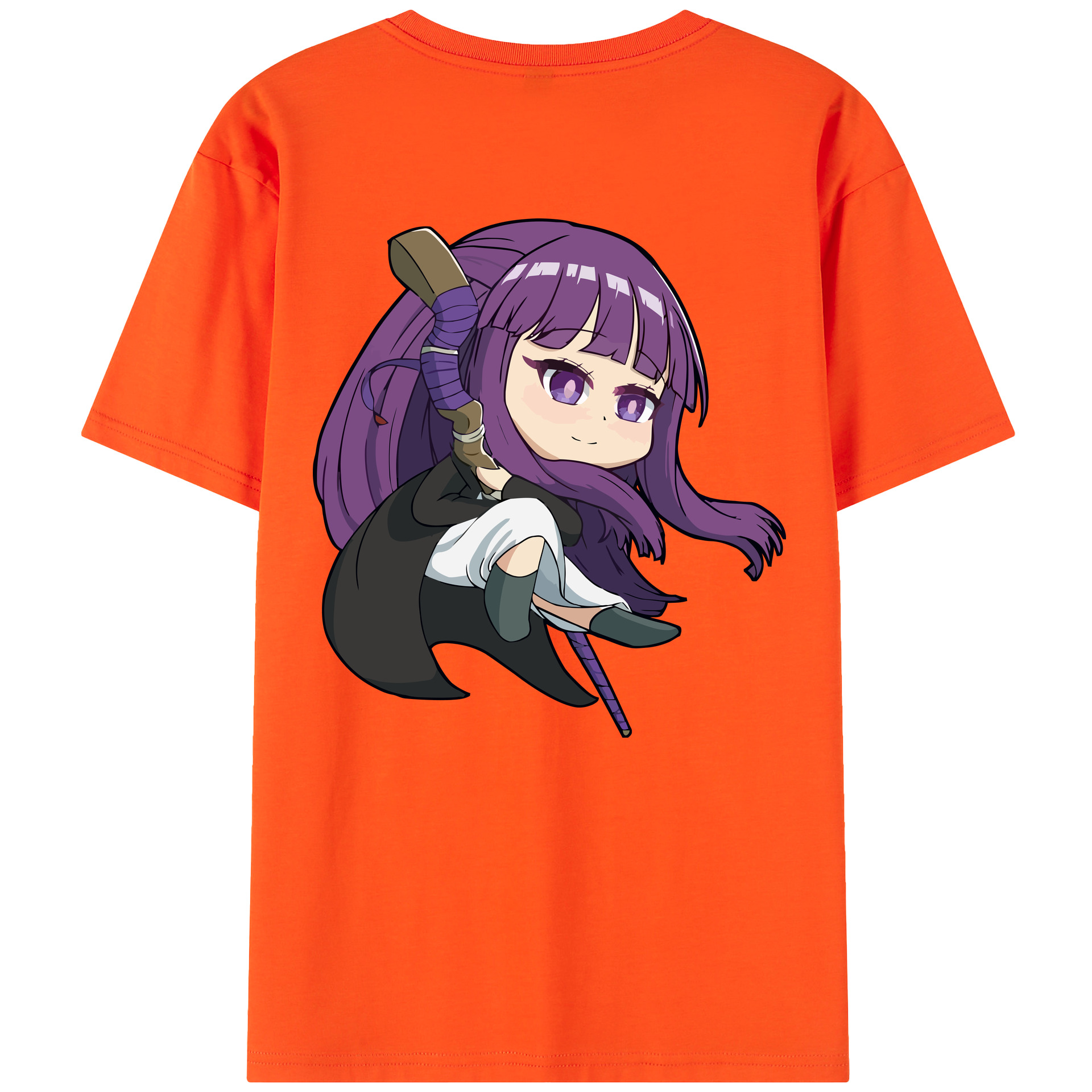 （画像用） 葬送のフリーレン Frieren 綿100％半袖Tシャツ（背面プリント）