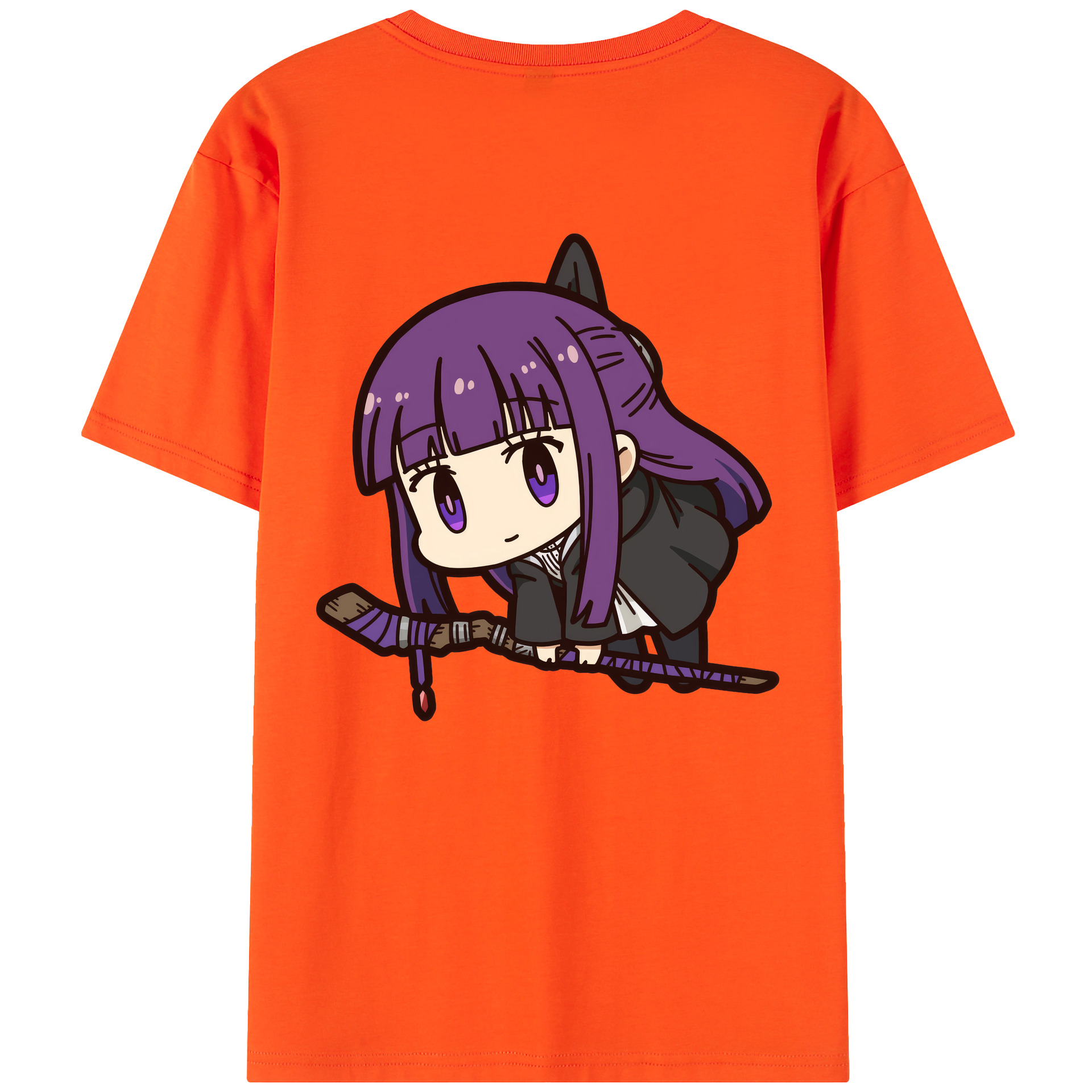 （画像用） 葬送のフリーレン Frieren 綿100％半袖Tシャツ（背面プリント）