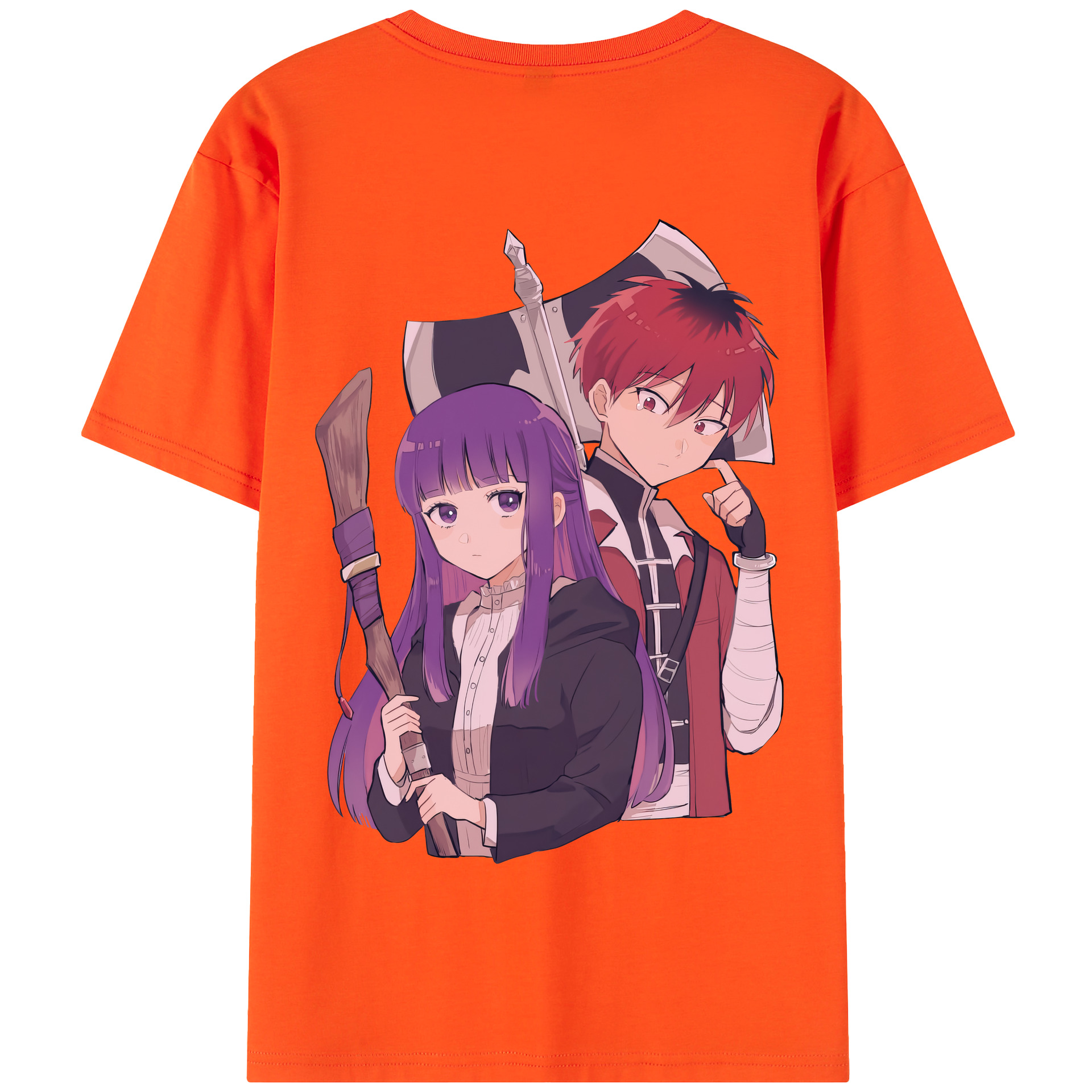 （画像用） 葬送のフリーレン Frieren 綿100％半袖Tシャツ（背面プリント）