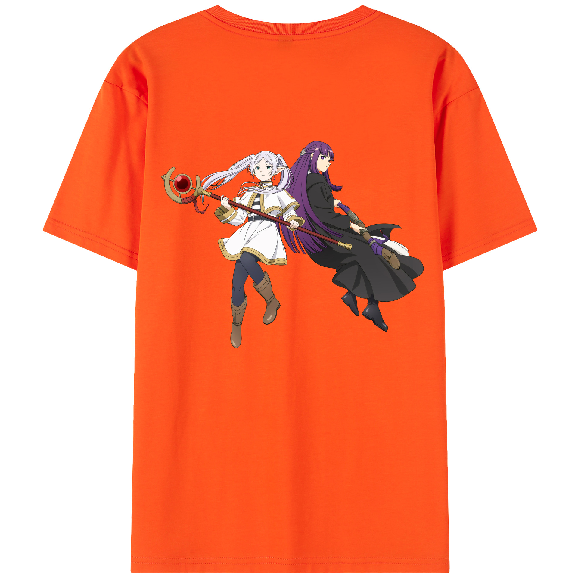 （画像用） 葬送のフリーレン Frieren 綿100％半袖Tシャツ（背面プリント）