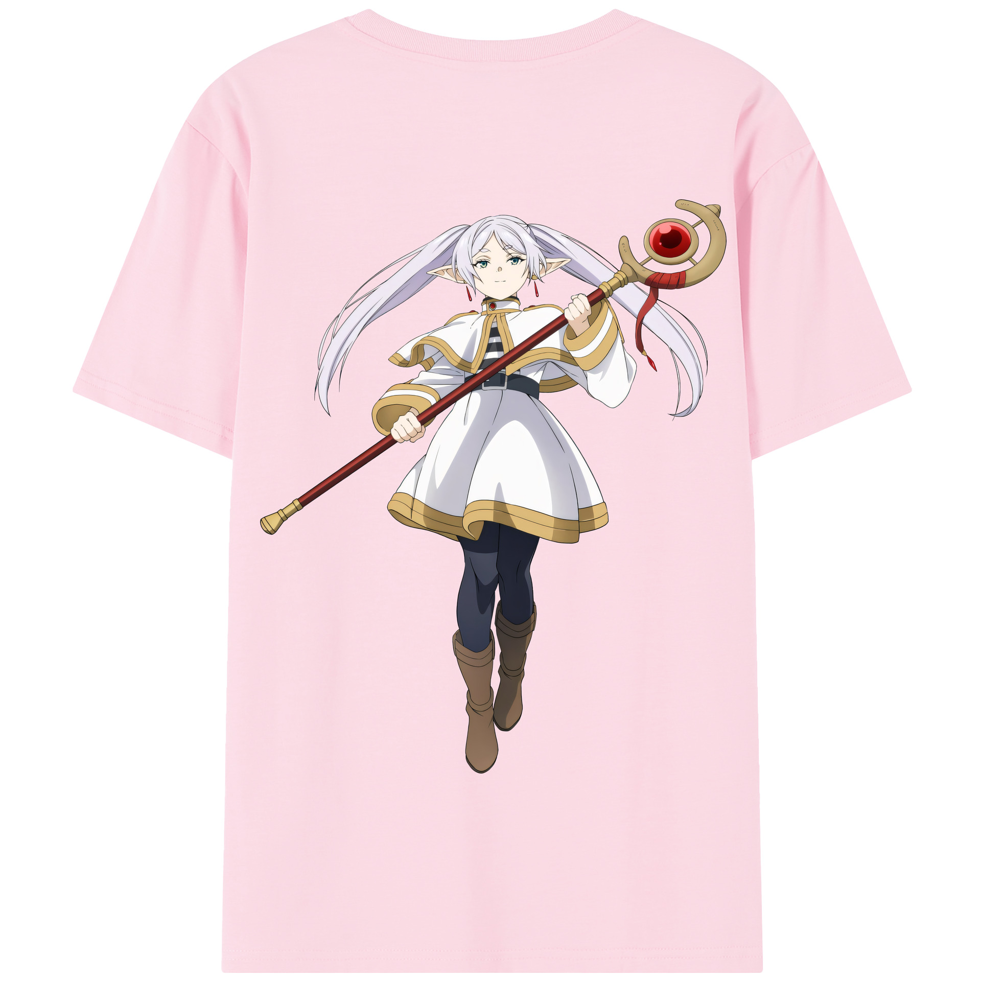 （画像用） 葬送のフリーレン Frieren 綿100％半袖Tシャツ（背面プリント）