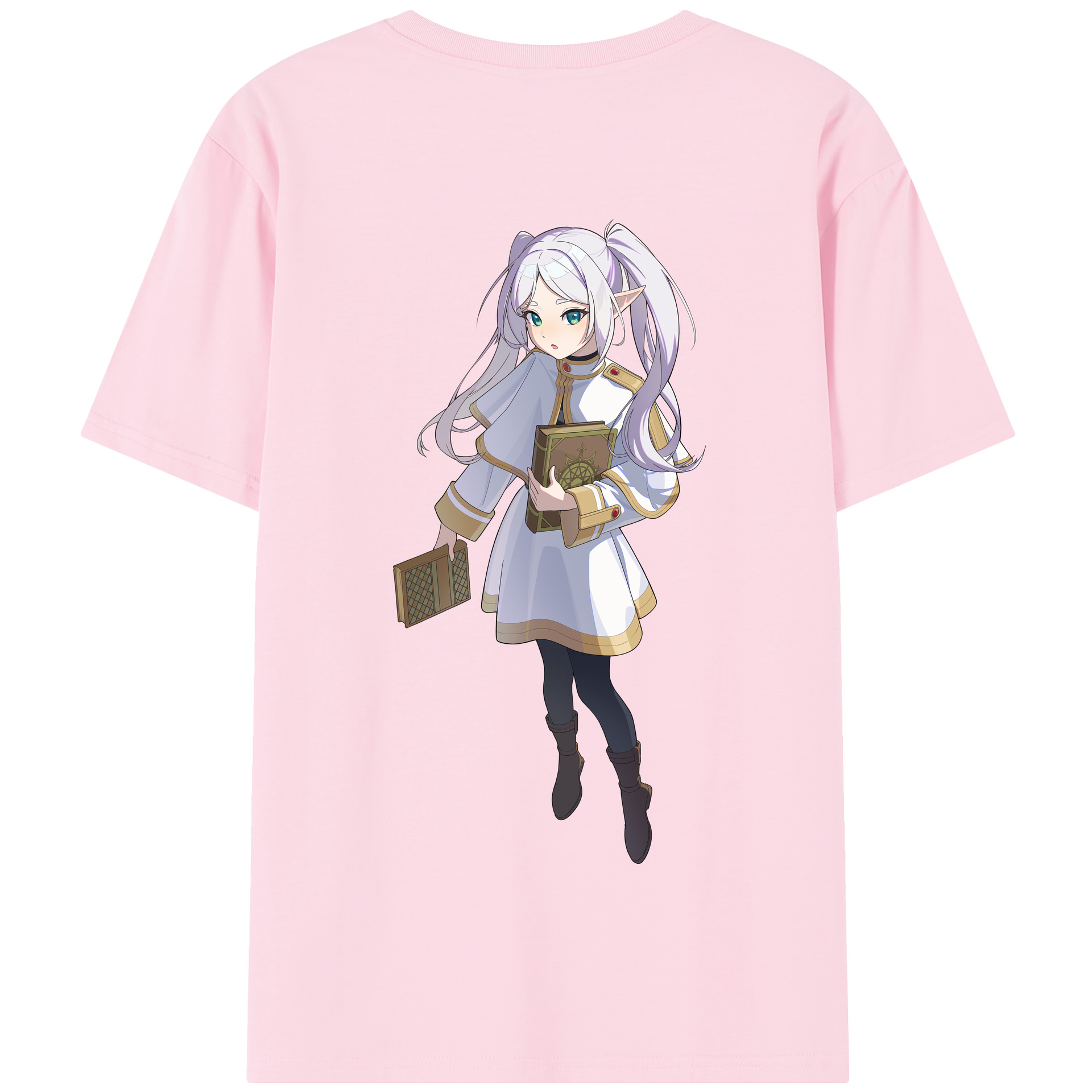 （画像用） 葬送のフリーレン Frieren 綿100％半袖Tシャツ（背面プリント）
