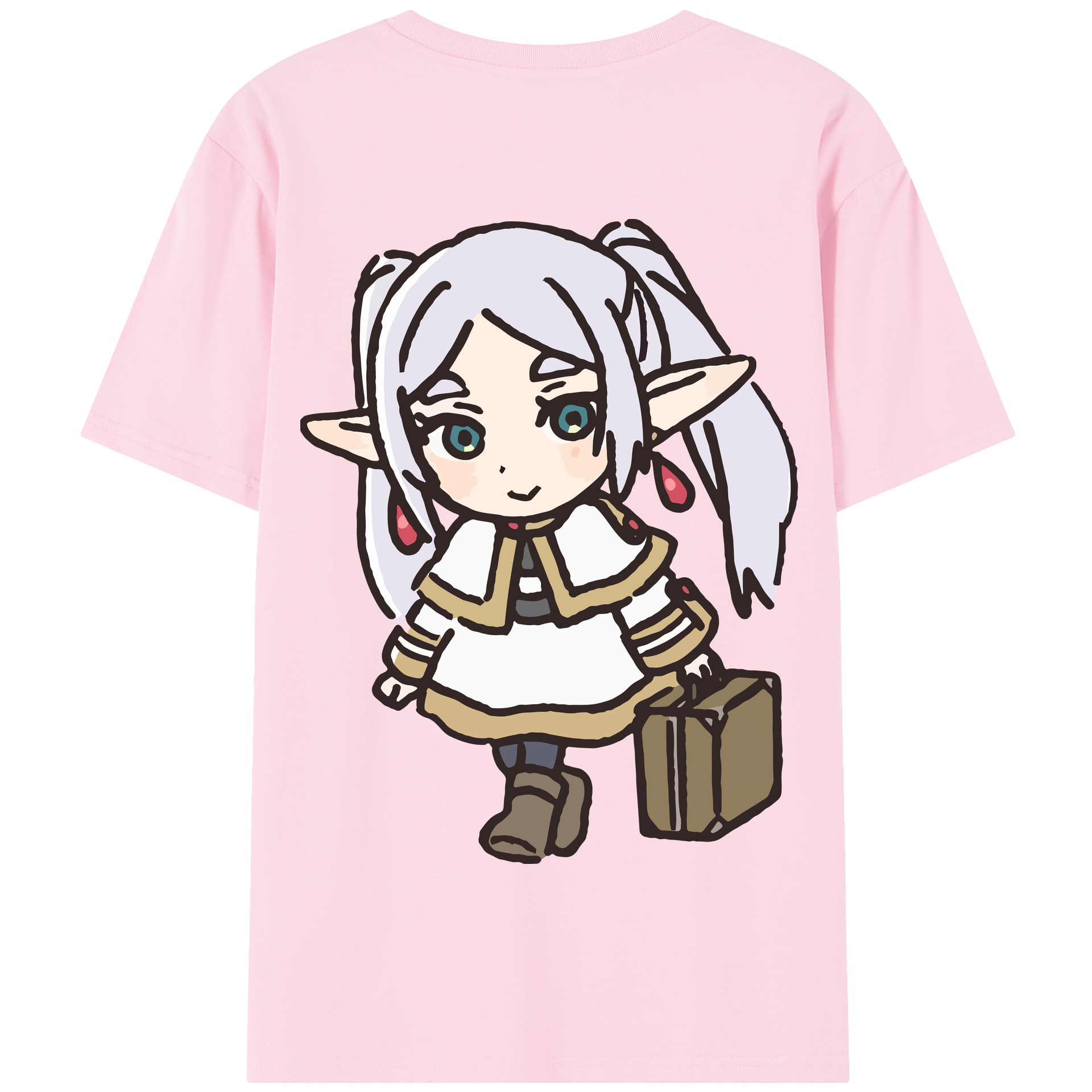 （画像用） 葬送のフリーレン Frieren 綿100％半袖Tシャツ（背面プリント）