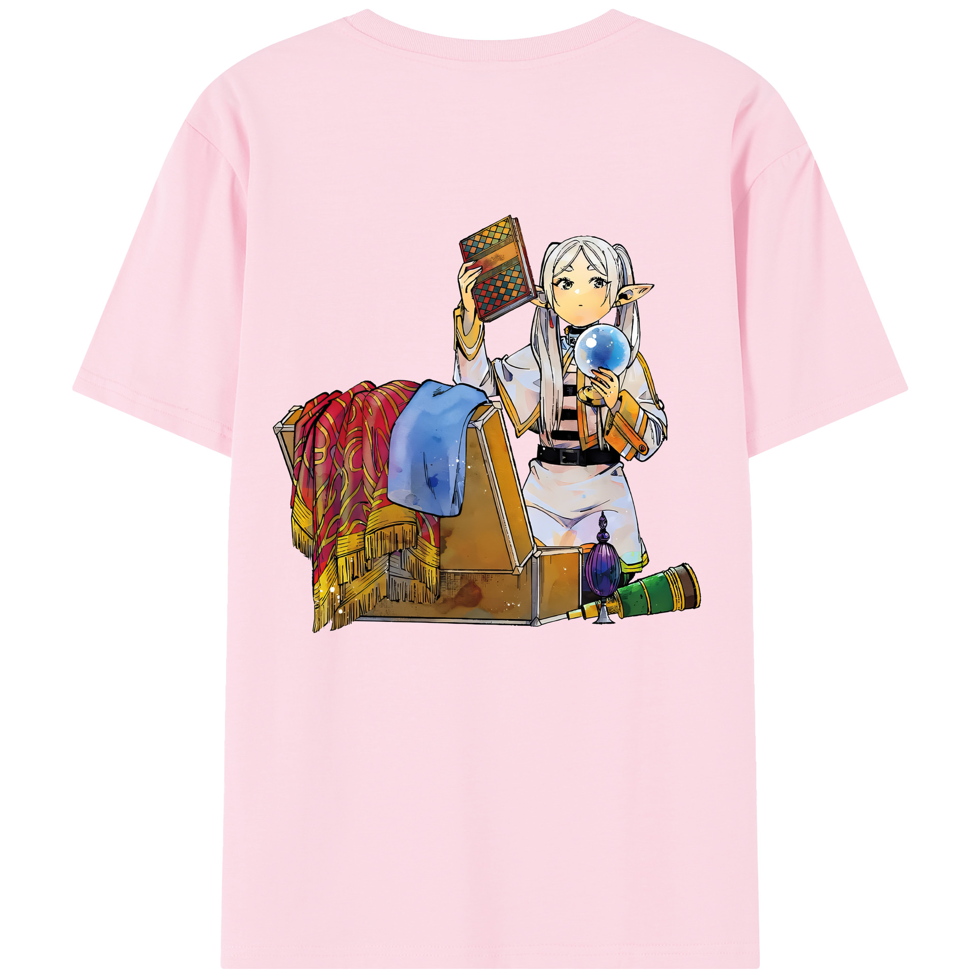 （画像用） 葬送のフリーレン Frieren 綿100％半袖Tシャツ（背面プリント）