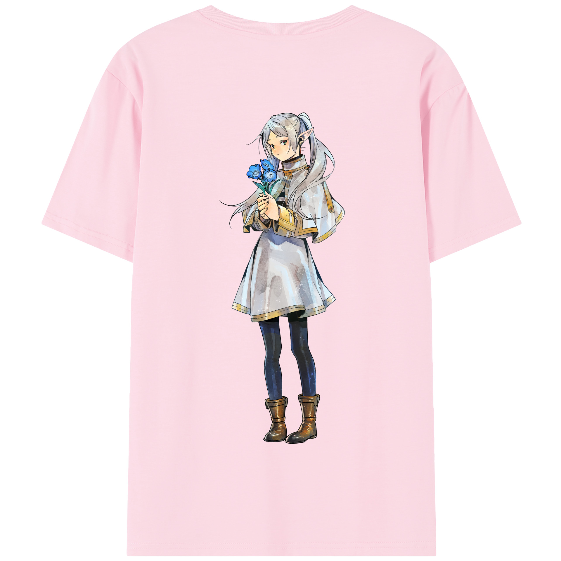 （画像用） 葬送のフリーレン Frieren 綿100％半袖Tシャツ（背面プリント）