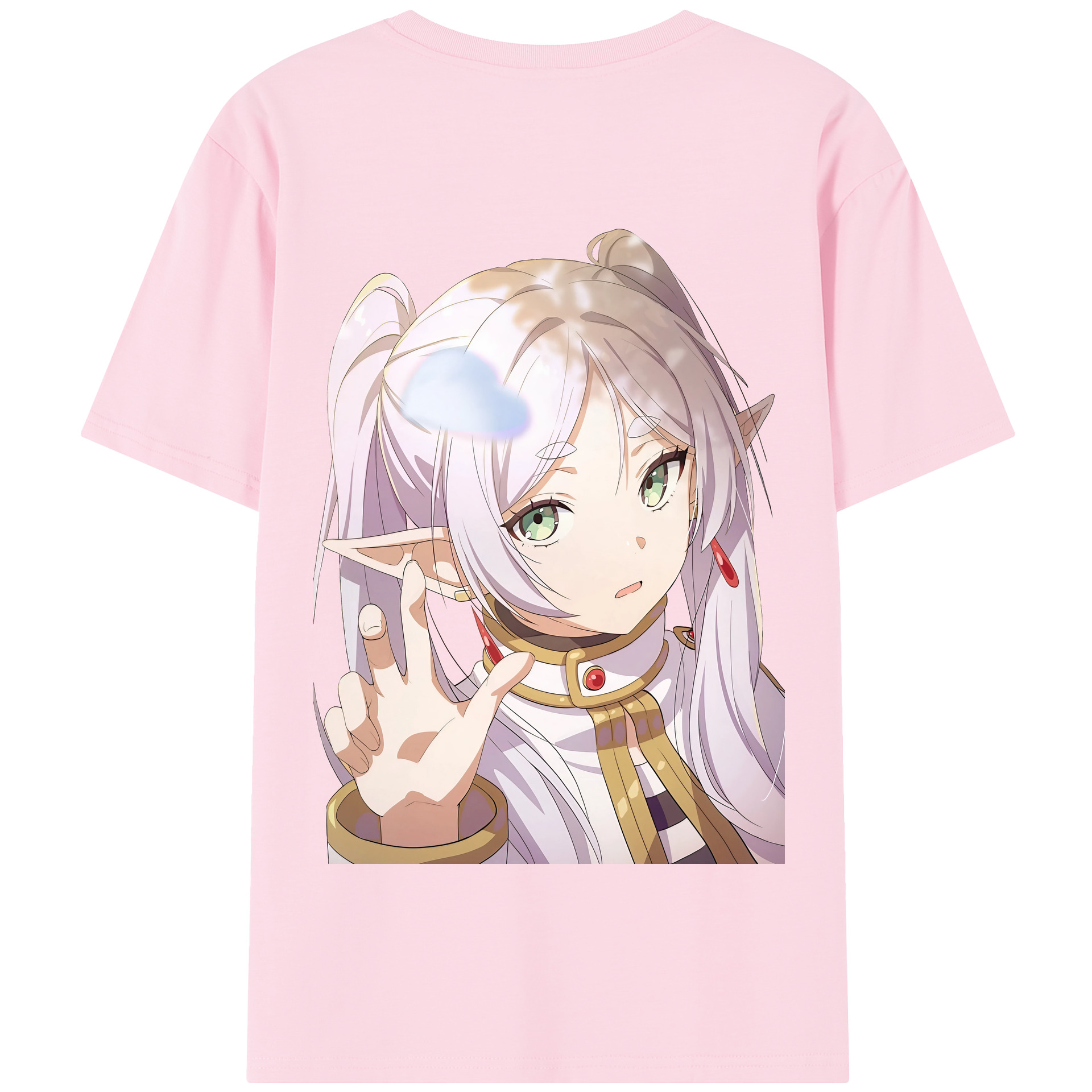 （画像用） 葬送のフリーレン Frieren 綿100％半袖Tシャツ（背面プリント）