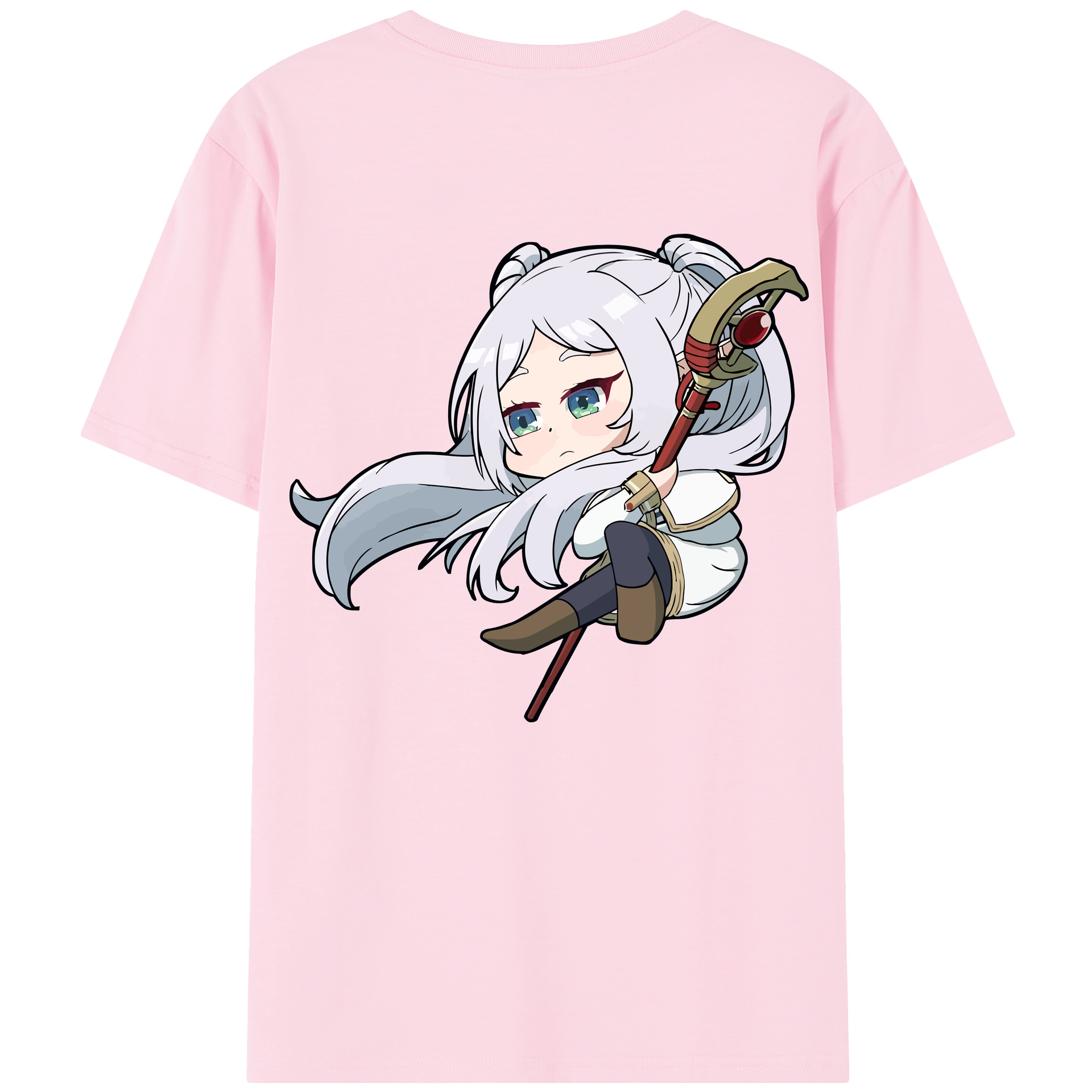 （画像用） 葬送のフリーレン Frieren 綿100％半袖Tシャツ（背面プリント）