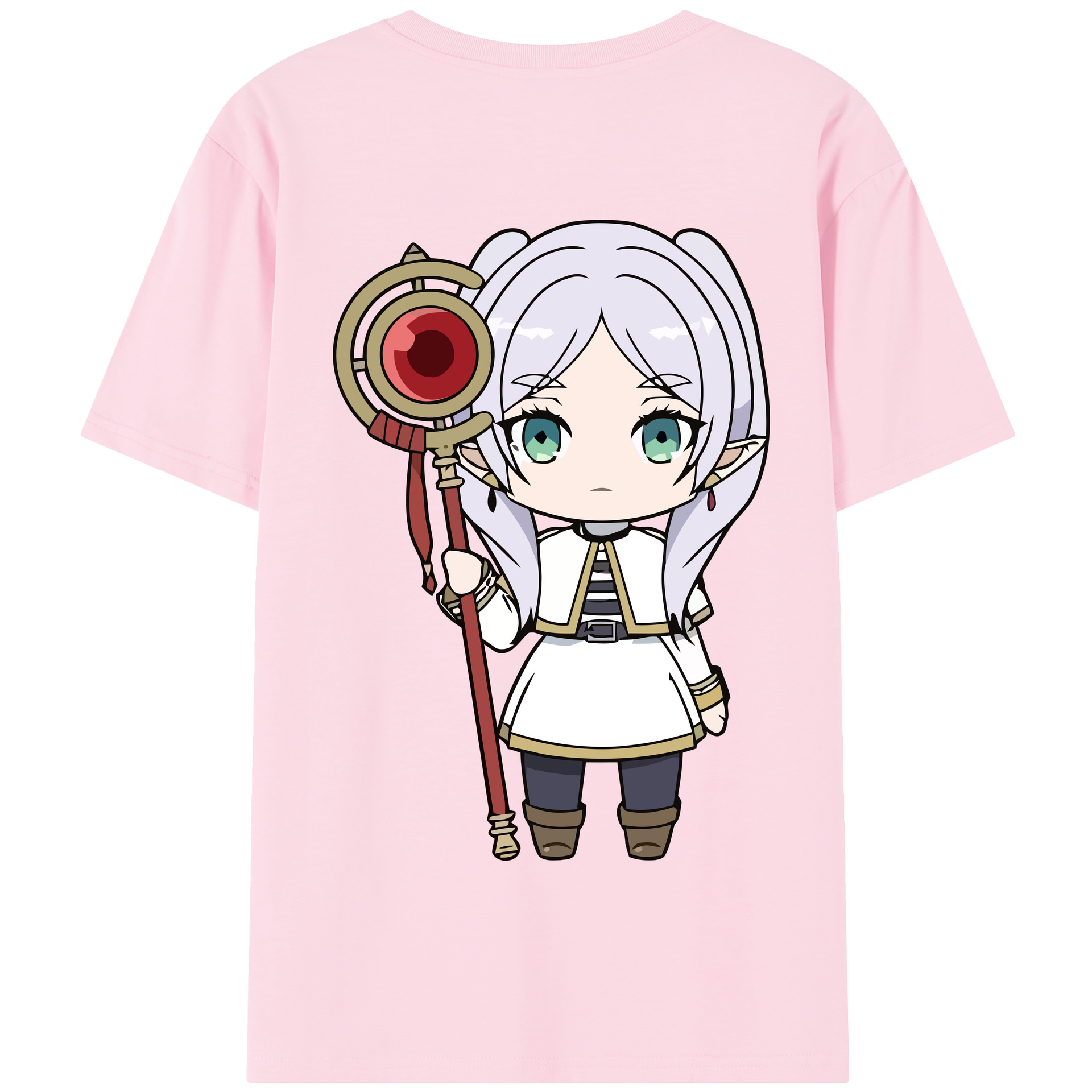 （画像用） 葬送のフリーレン Frieren 綿100％半袖Tシャツ（背面プリント）
