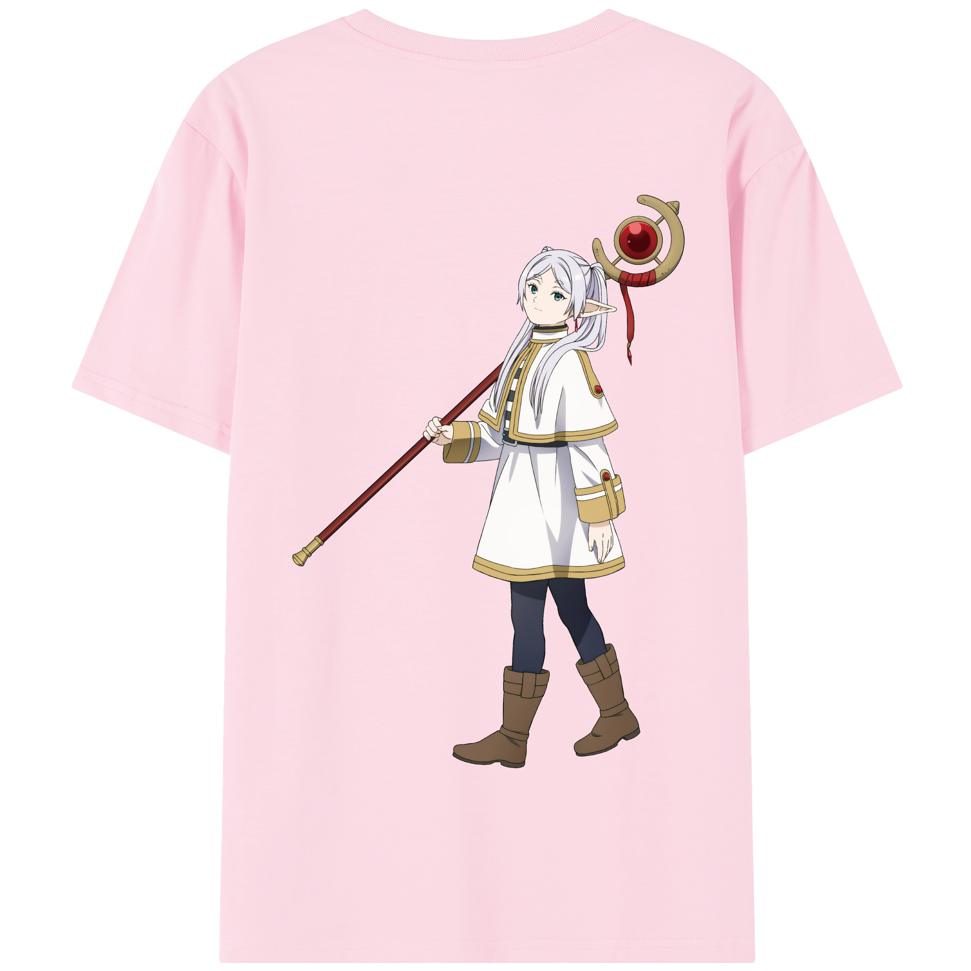 （画像用） 葬送のフリーレン Frieren 綿100％半袖Tシャツ（背面プリント）