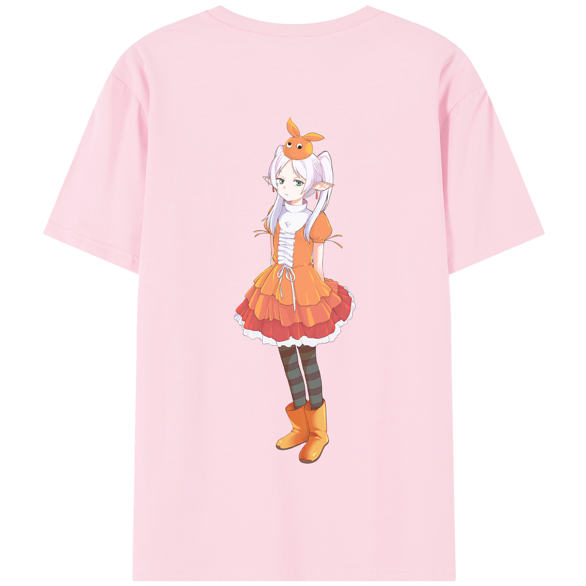 （画像用） 葬送のフリーレン Frieren 綿100％半袖Tシャツ（背面プリント）