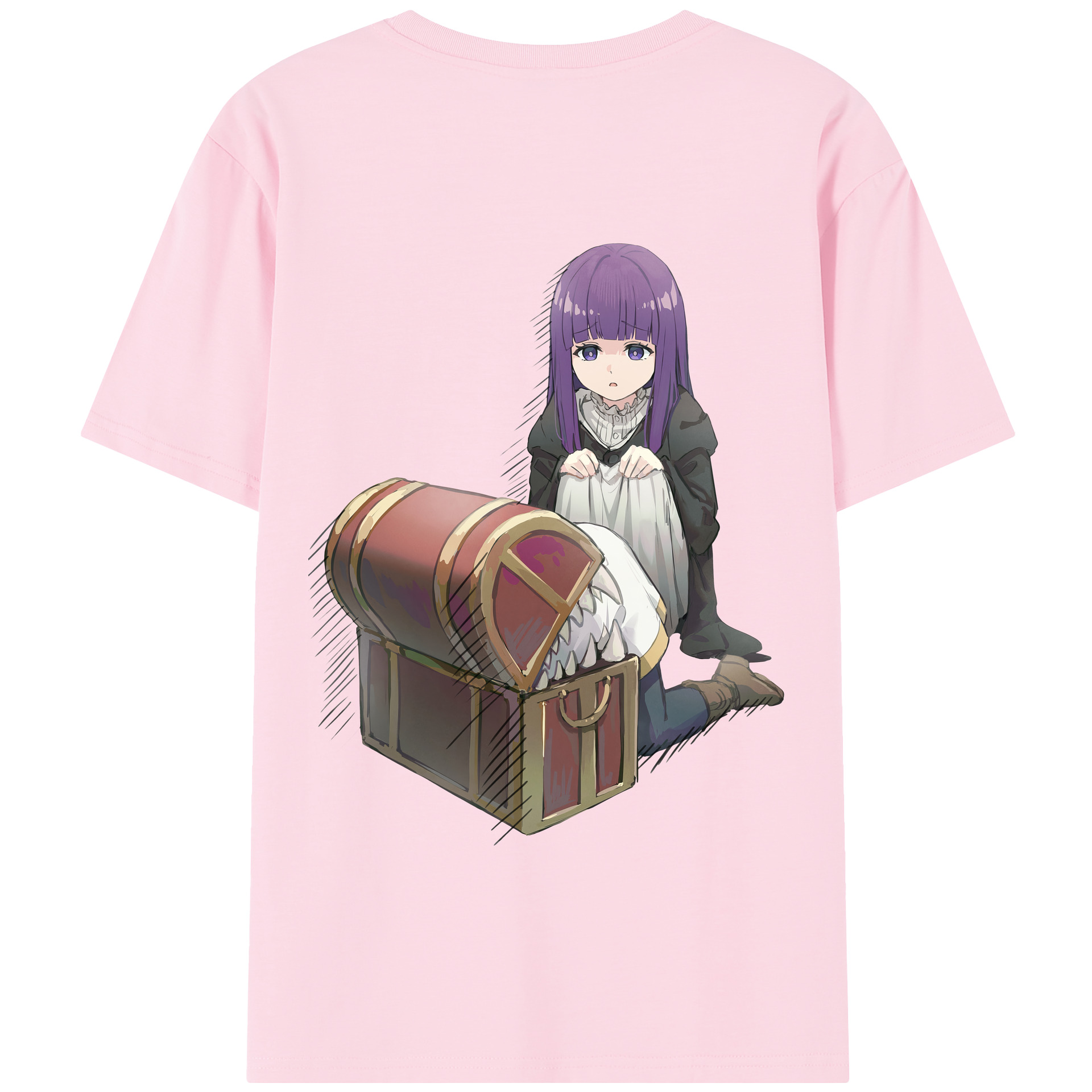 （画像用） 葬送のフリーレン Frieren 綿100％半袖Tシャツ（背面プリント）