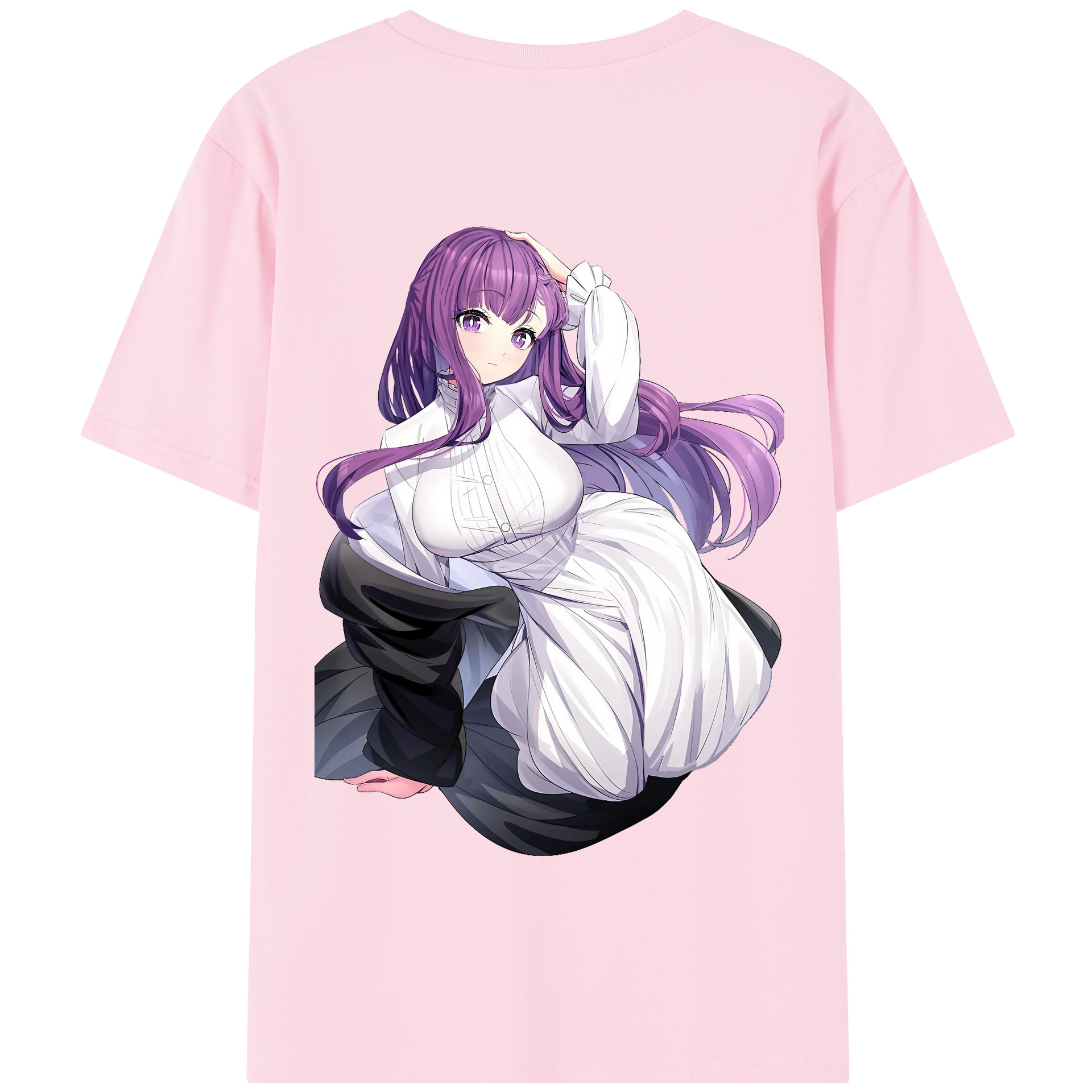（画像用） 葬送のフリーレン Frieren 綿100％半袖Tシャツ（背面プリント）