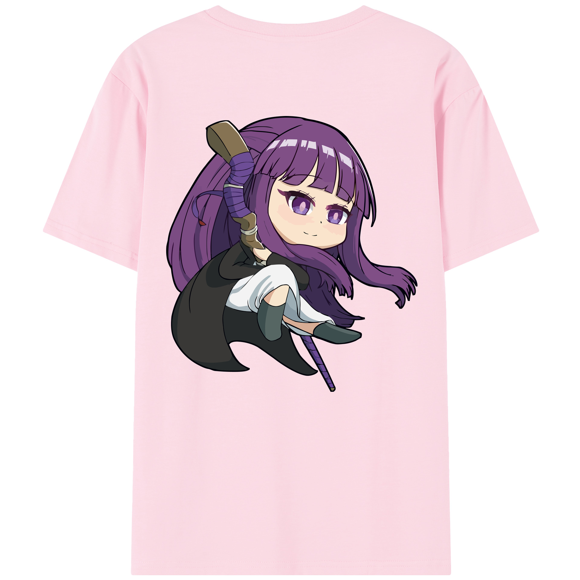 （画像用） 葬送のフリーレン Frieren 綿100％半袖Tシャツ（背面プリント）