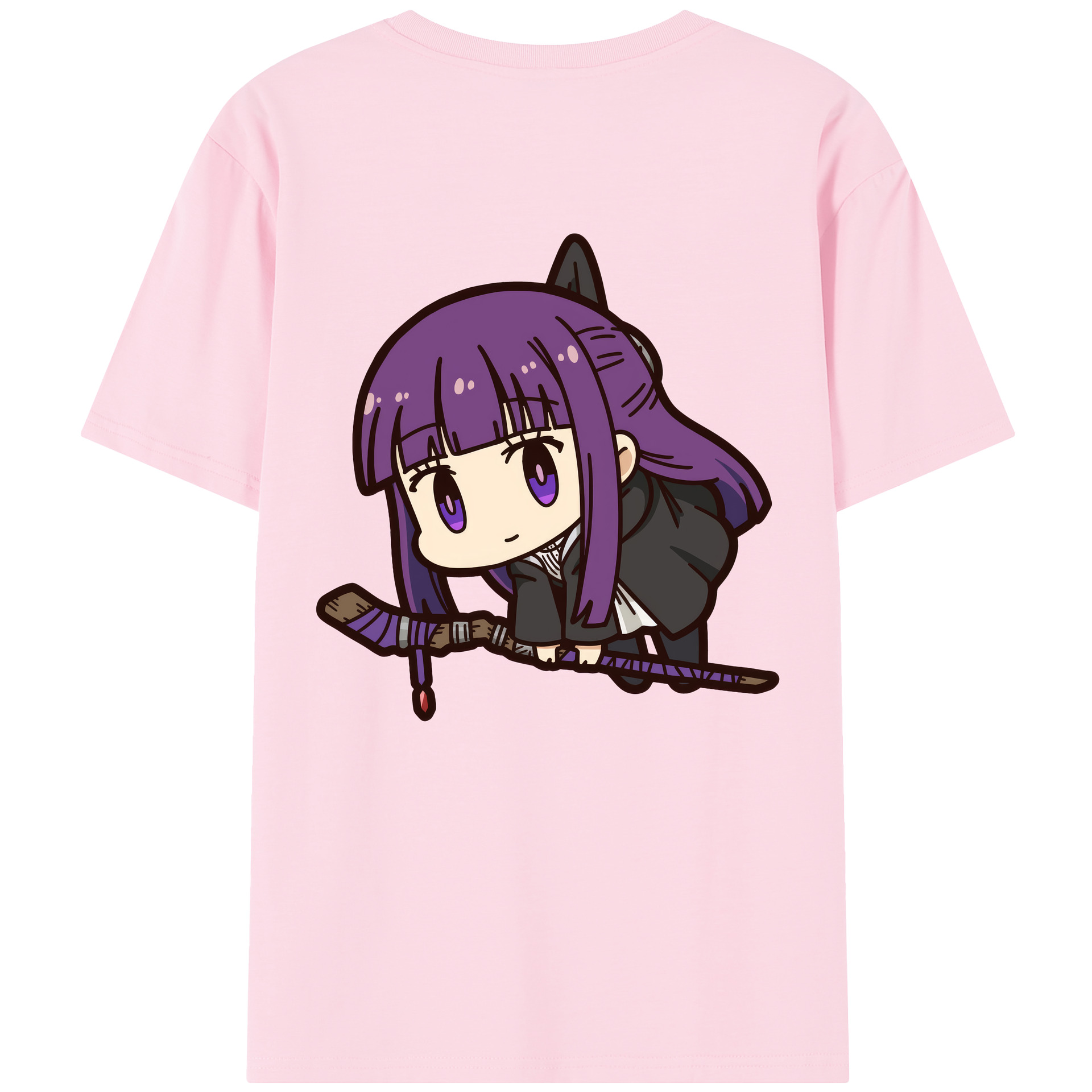 （画像用） 葬送のフリーレン Frieren 綿100％半袖Tシャツ（背面プリント）