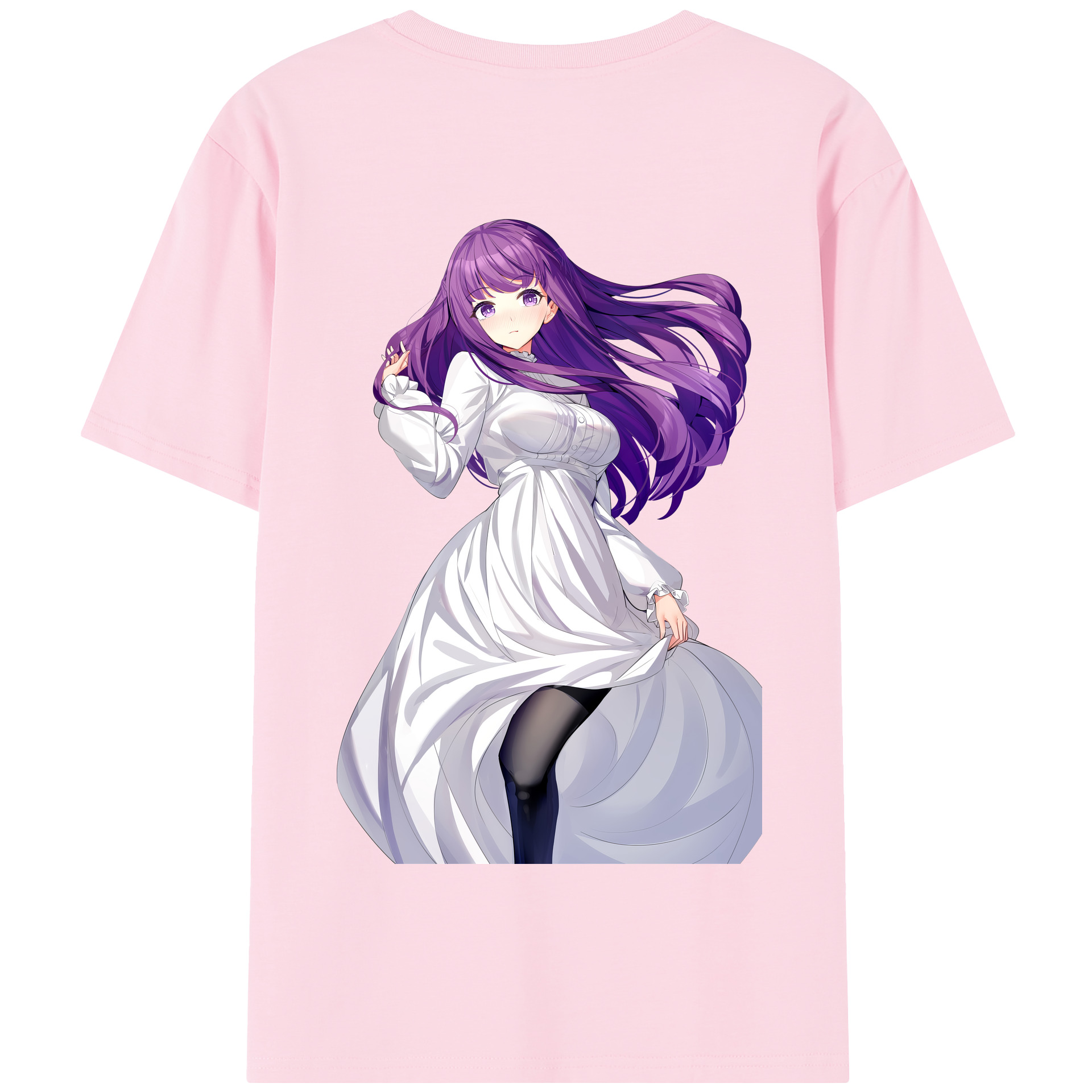 （画像用） 葬送のフリーレン Frieren 綿100％半袖Tシャツ（背面プリント）