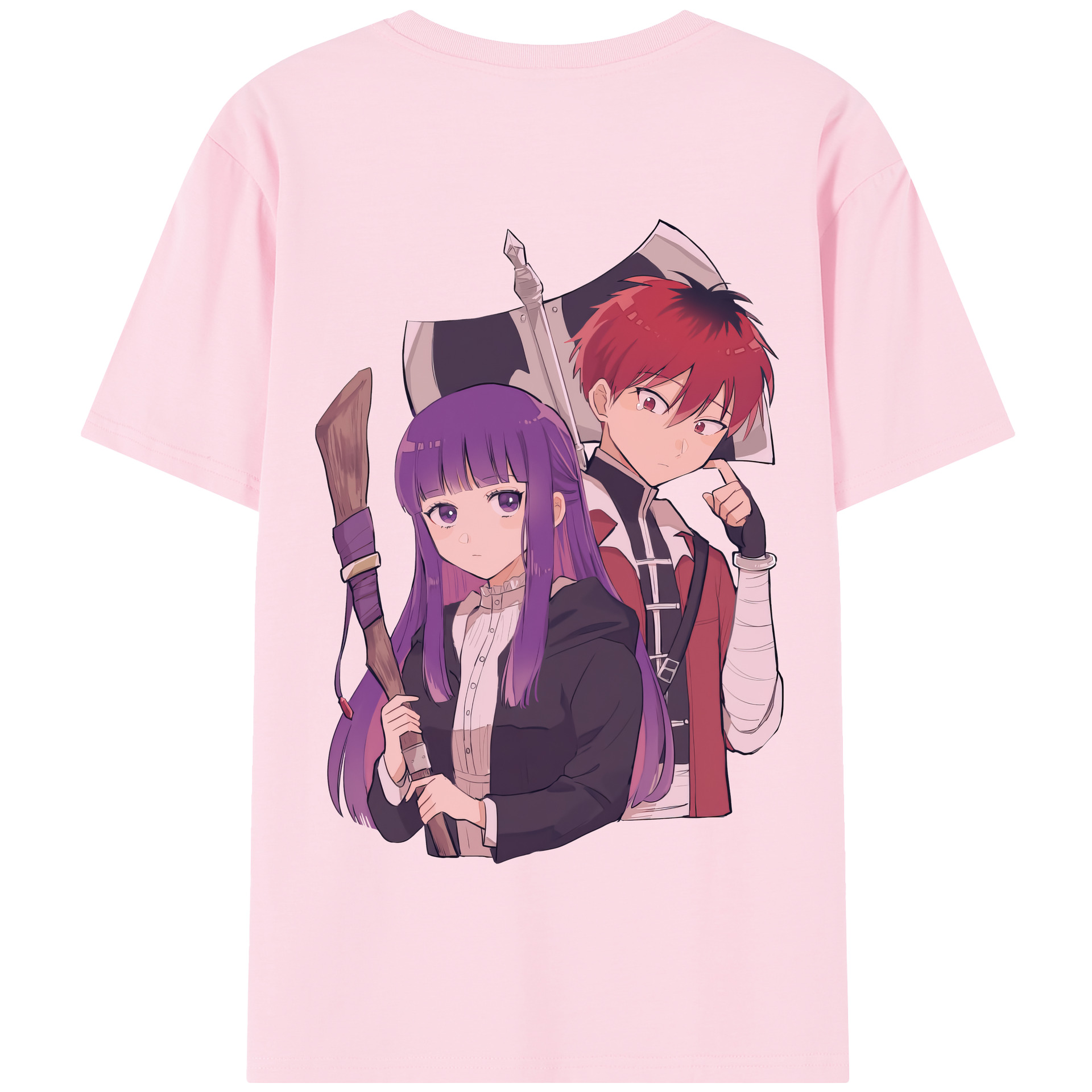 （画像用） 葬送のフリーレン Frieren 綿100％半袖Tシャツ（背面プリント）