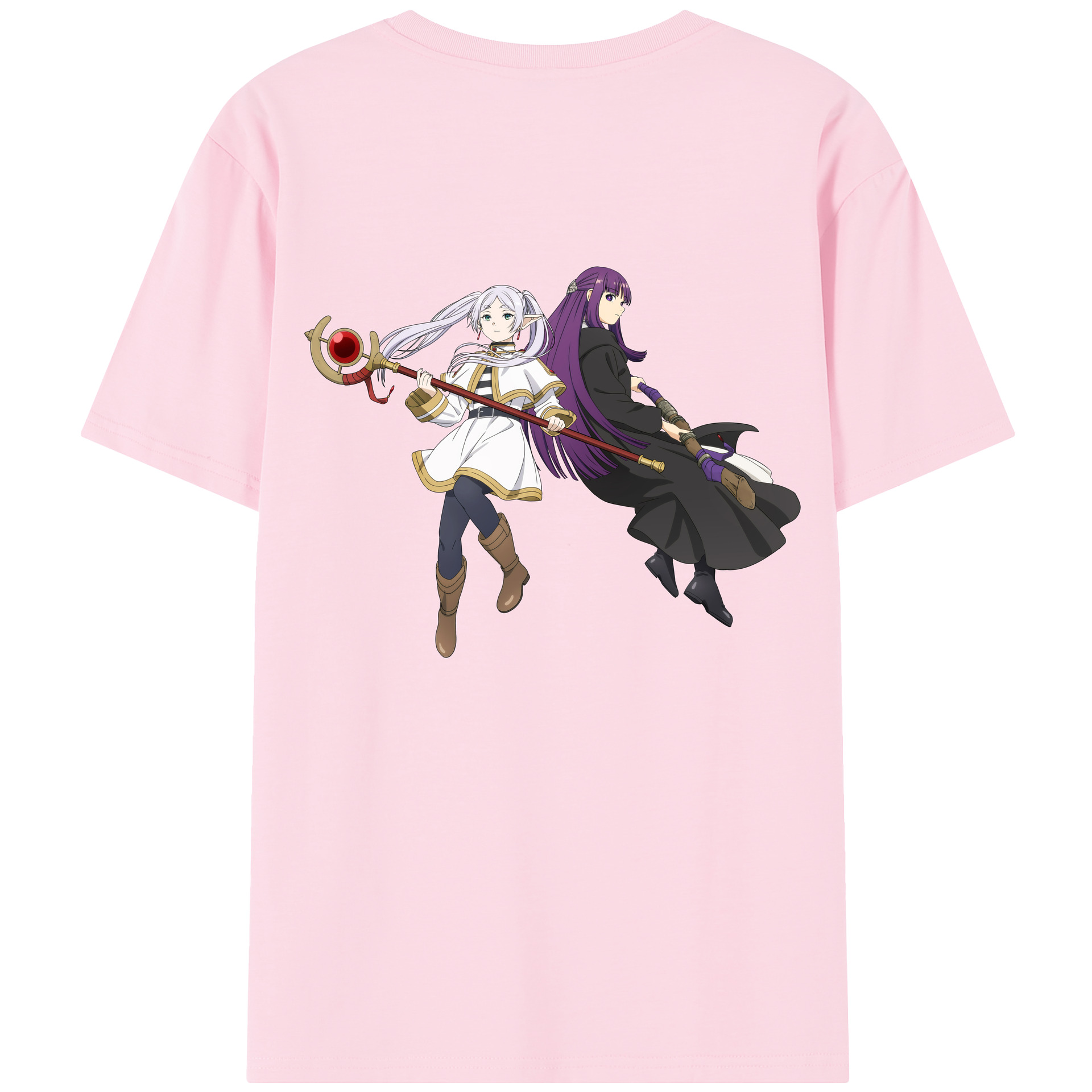 （画像用） 葬送のフリーレン Frieren 綿100％半袖Tシャツ（背面プリント）