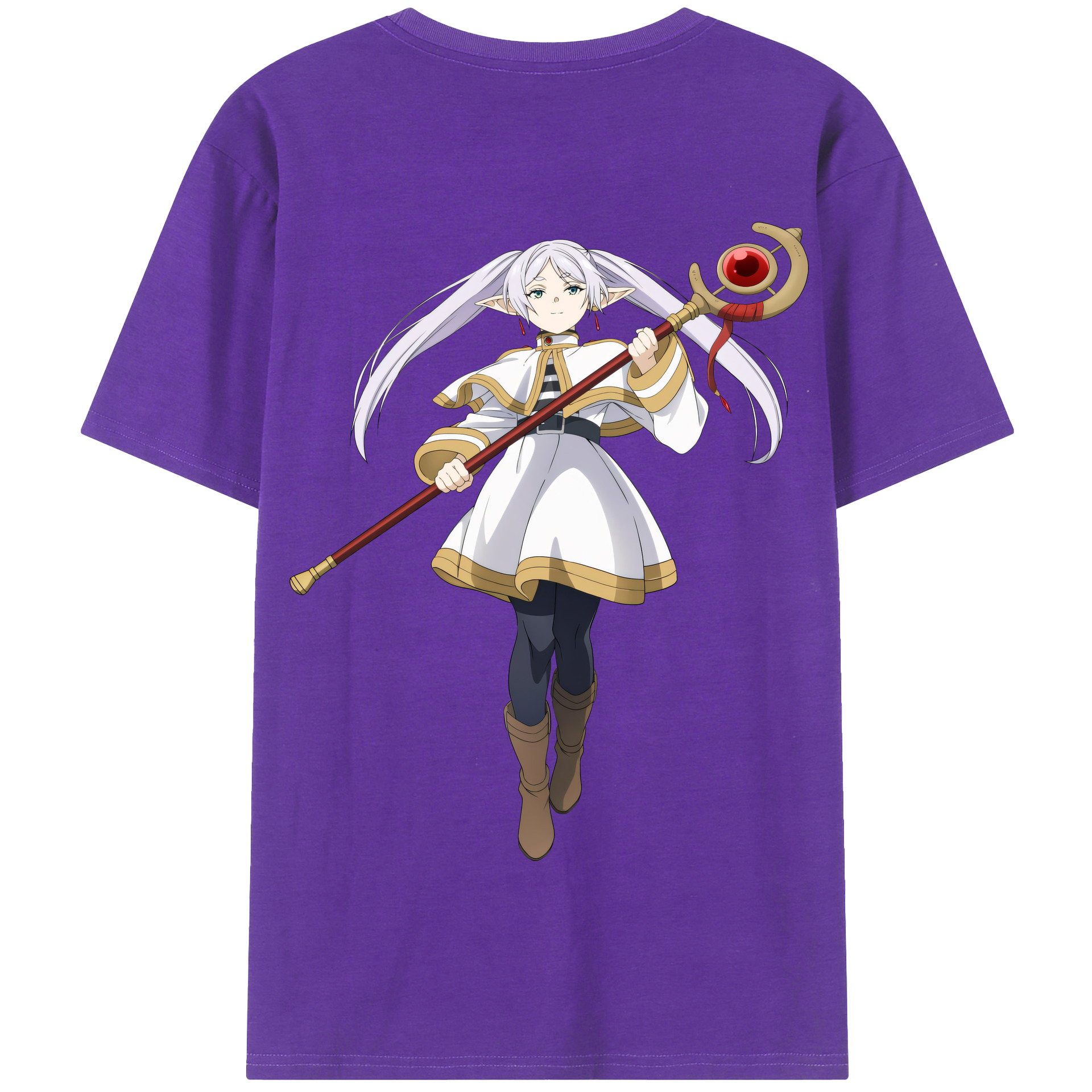 （画像用） 葬送のフリーレン Frieren 綿100％半袖Tシャツ（背面プリント）