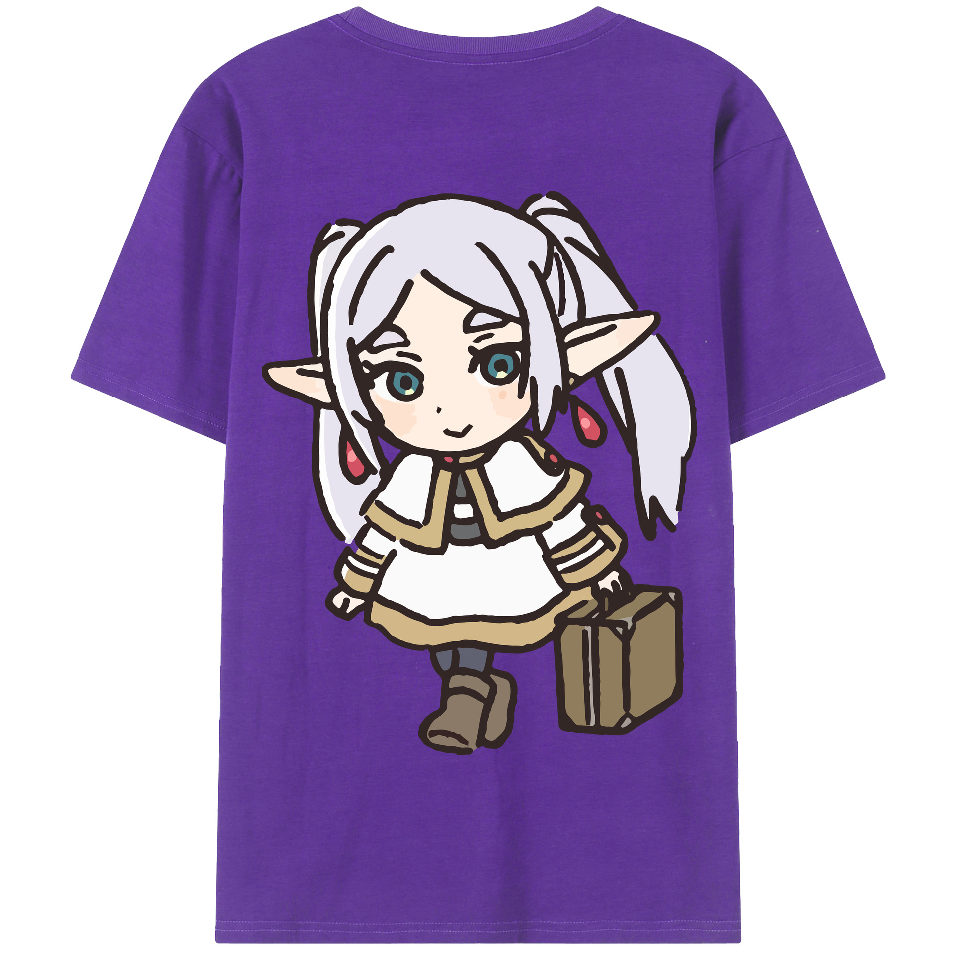 （画像用） 葬送のフリーレン Frieren 綿100％半袖Tシャツ（背面プリント）