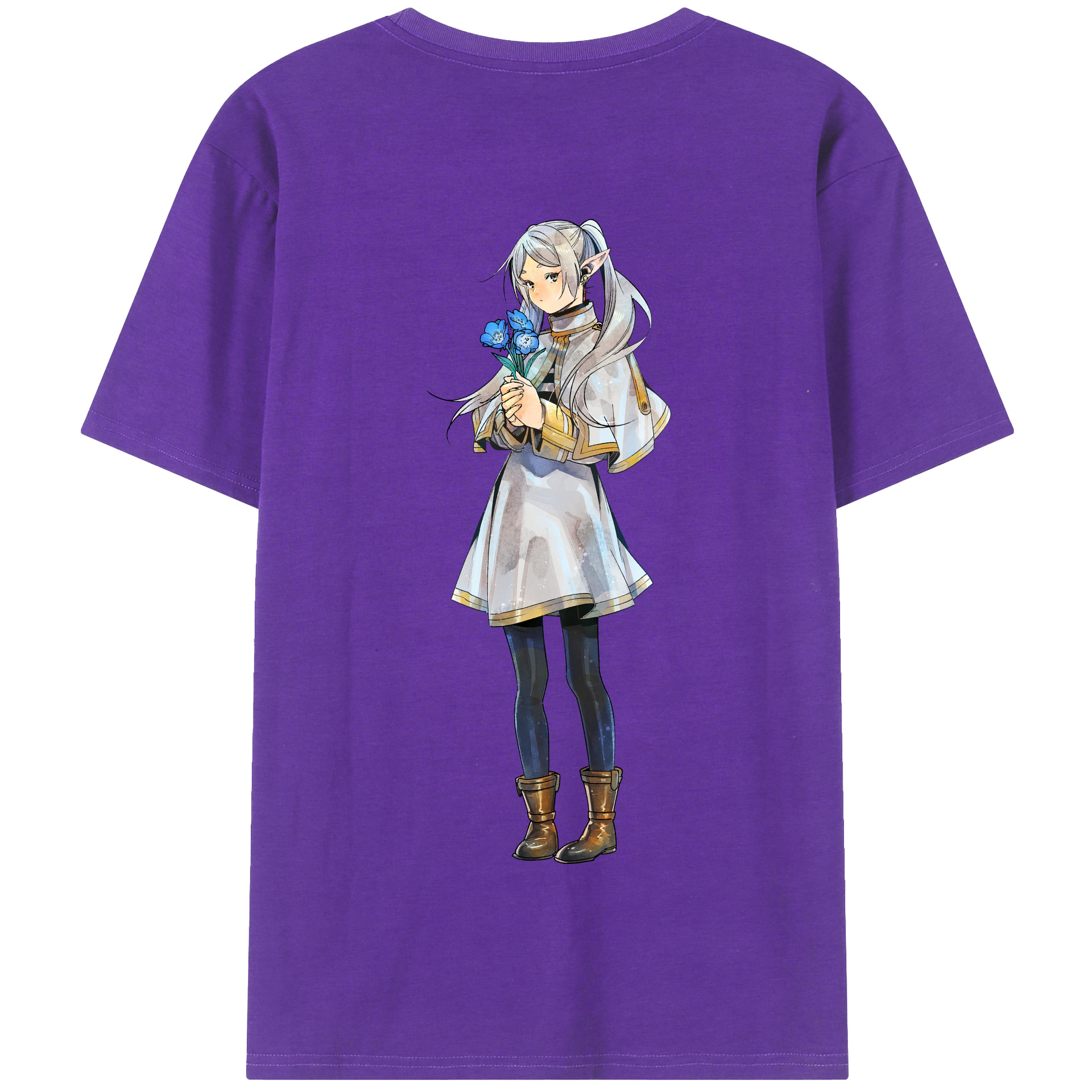 （画像用） 葬送のフリーレン Frieren 綿100％半袖Tシャツ（背面プリント）