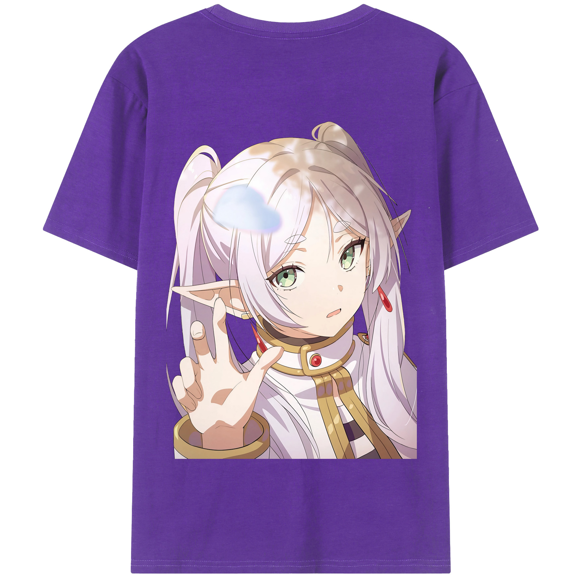 （画像用） 葬送のフリーレン Frieren 綿100％半袖Tシャツ（背面プリント）