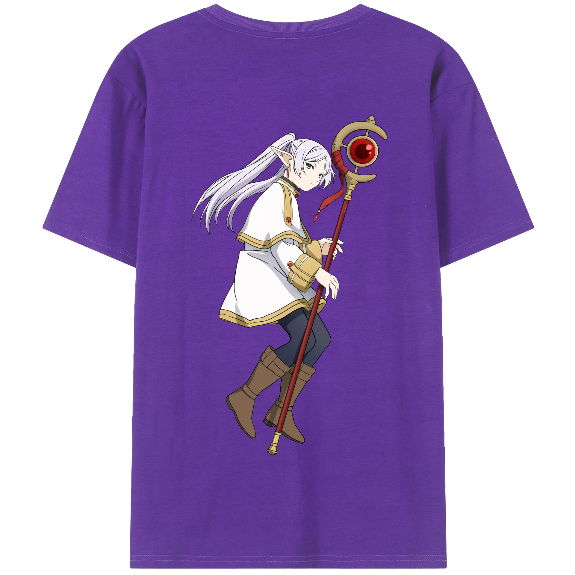 （画像用） 葬送のフリーレン Frieren 綿100％半袖Tシャツ（背面プリント）