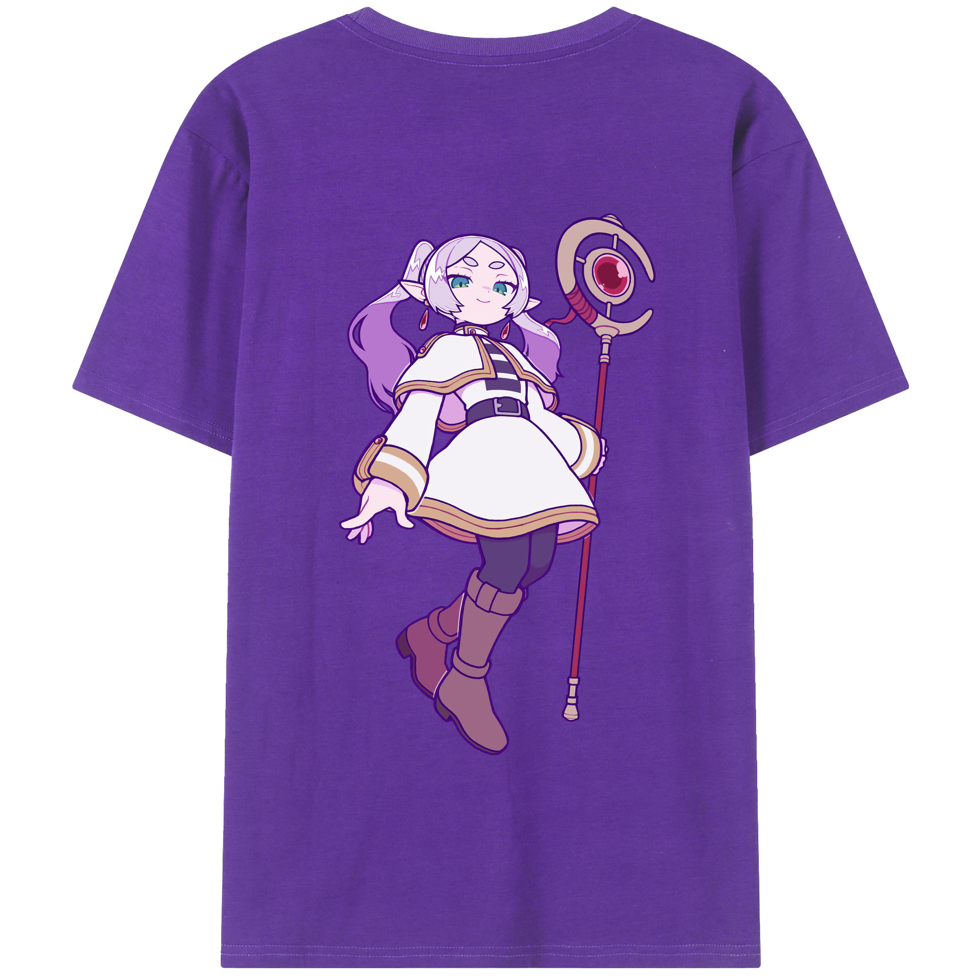 （画像用） 葬送のフリーレン Frieren 綿100％半袖Tシャツ（背面プリント）