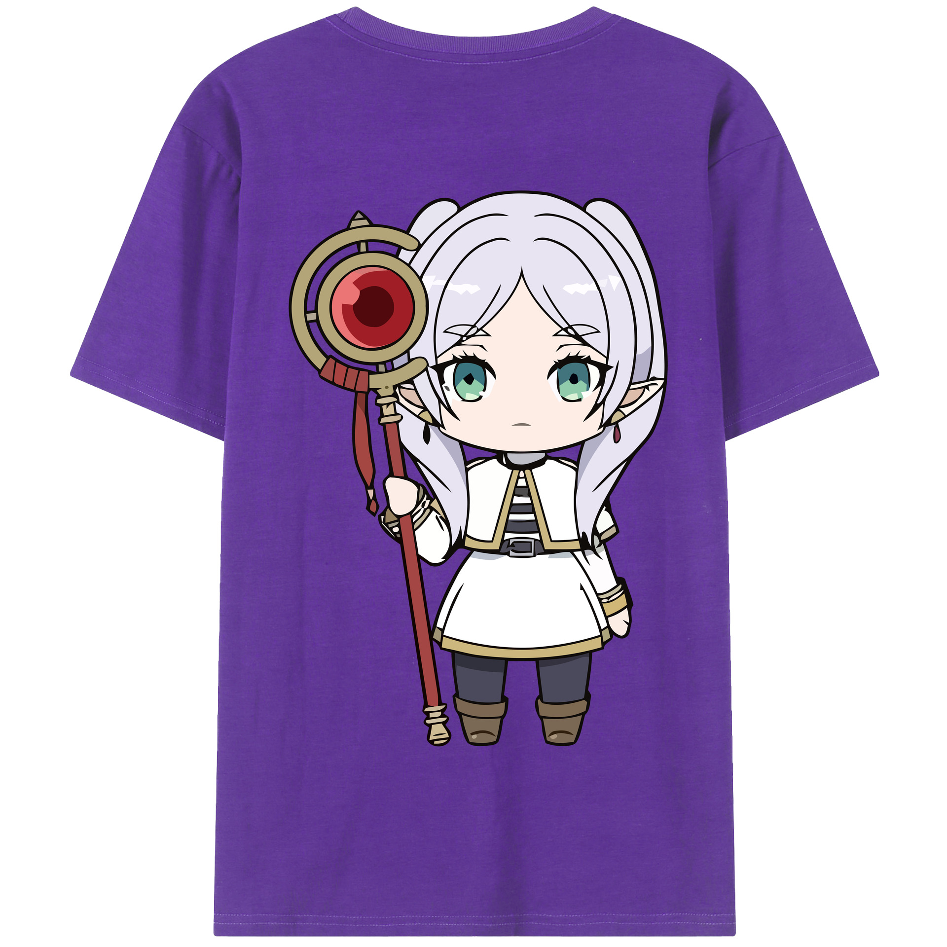（画像用） 葬送のフリーレン Frieren 綿100％半袖Tシャツ（背面プリント）