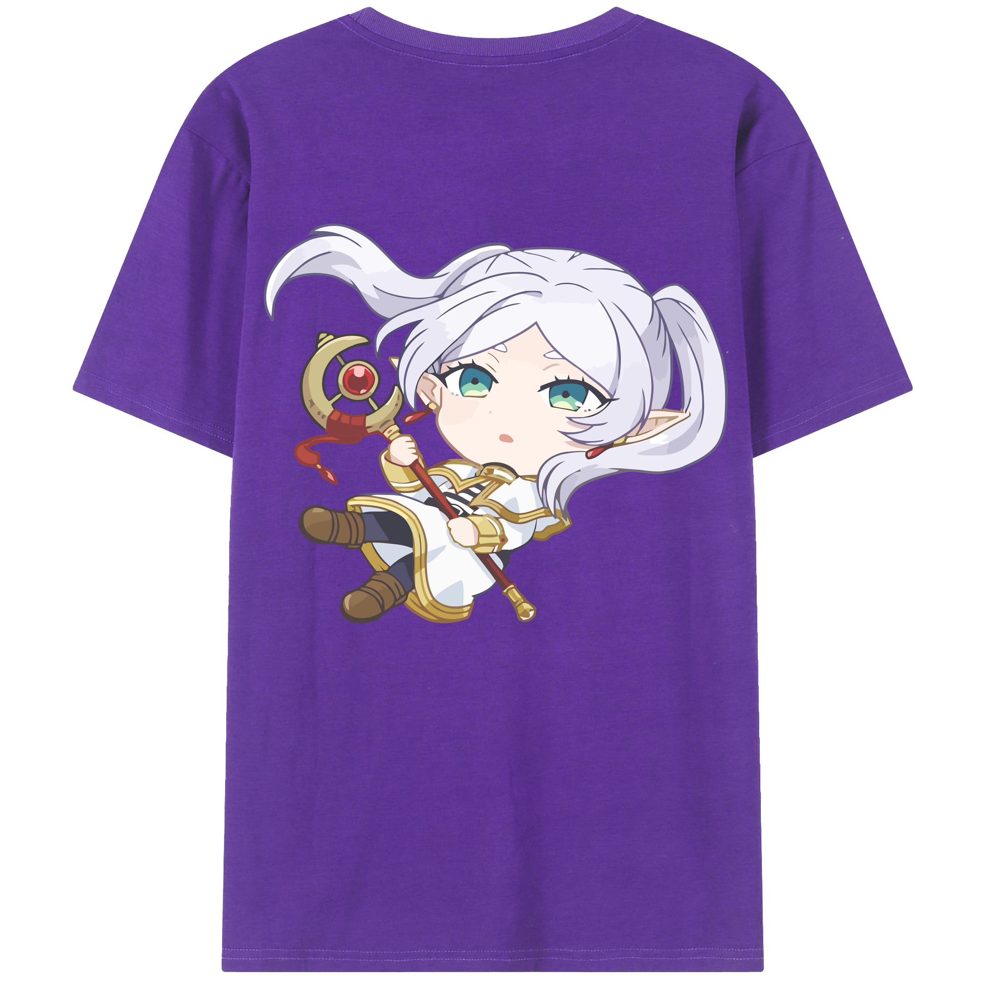 （画像用） 葬送のフリーレン Frieren 綿100％半袖Tシャツ（背面プリント）