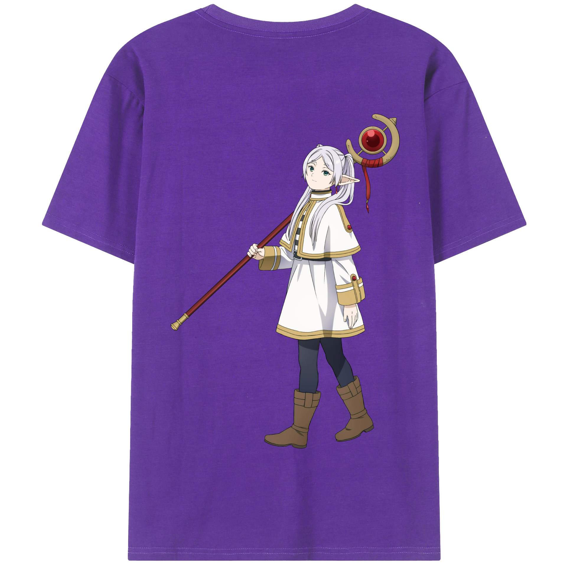 （画像用） 葬送のフリーレン Frieren 綿100％半袖Tシャツ（背面プリント）