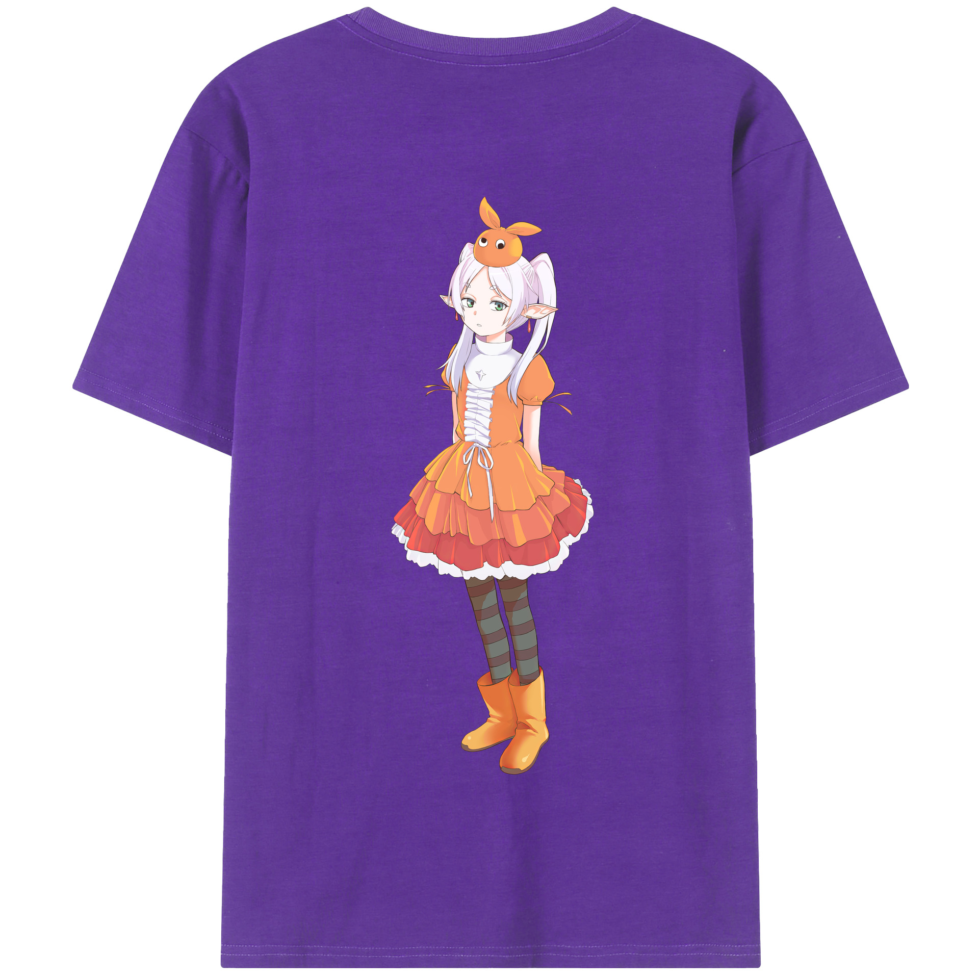 （画像用） 葬送のフリーレン Frieren 綿100％半袖Tシャツ（背面プリント）