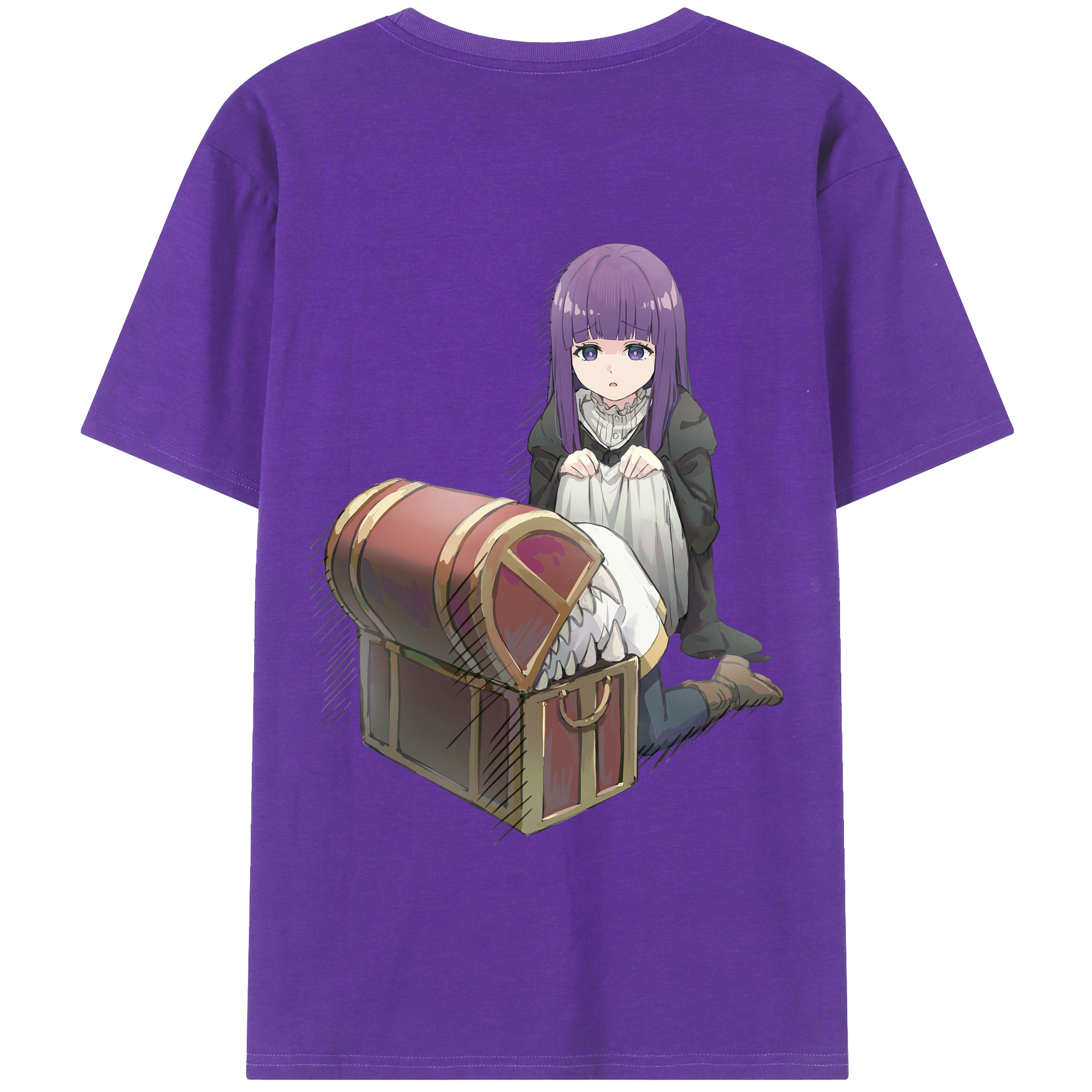 （画像用） 葬送のフリーレン Frieren 綿100％半袖Tシャツ（背面プリント）