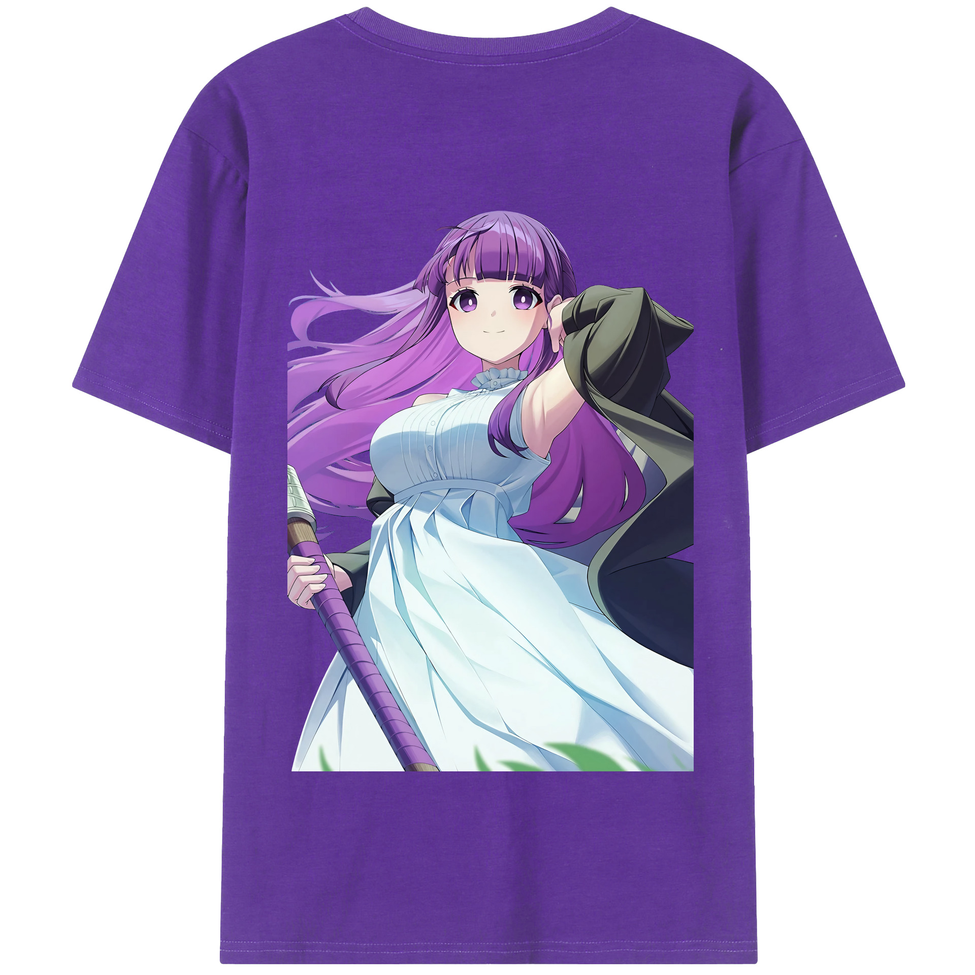 （画像用） 葬送のフリーレン Frieren 綿100％半袖Tシャツ（背面プリント）