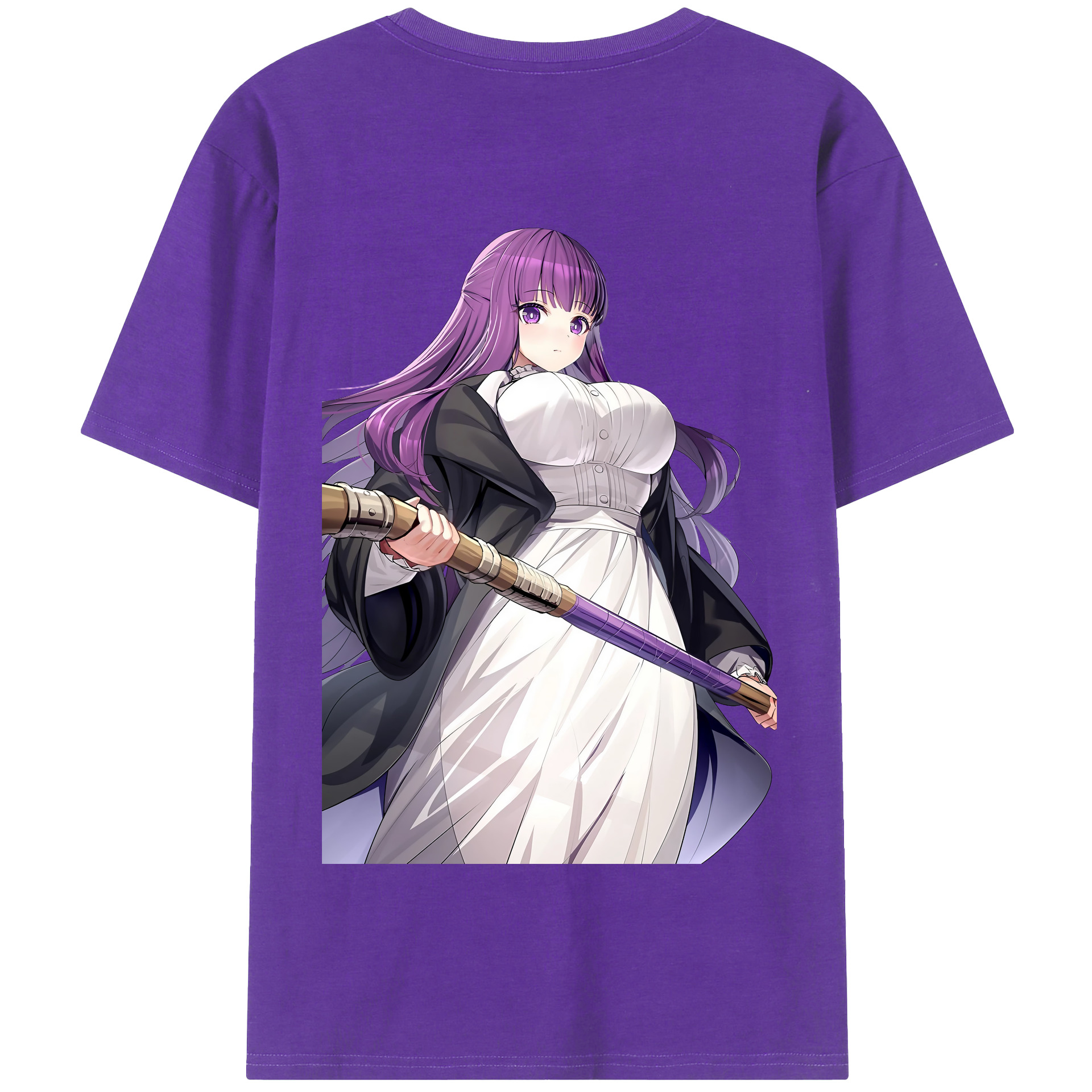 （画像用） 葬送のフリーレン Frieren 綿100％半袖Tシャツ（背面プリント）