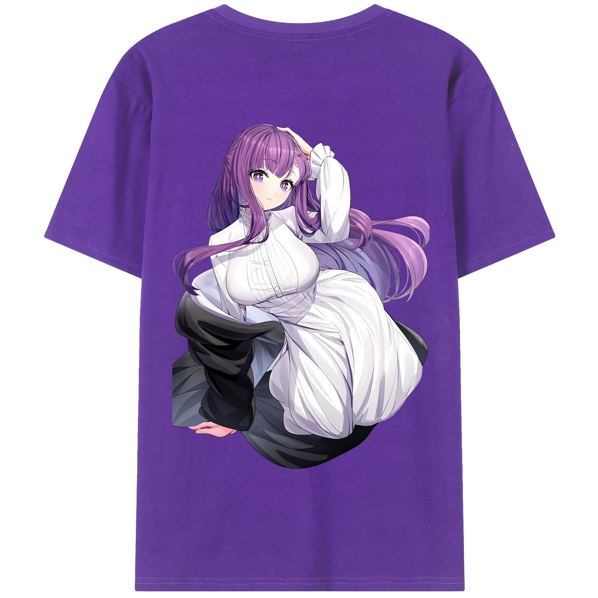 （画像用） 葬送のフリーレン Frieren 綿100％半袖Tシャツ（背面プリント）