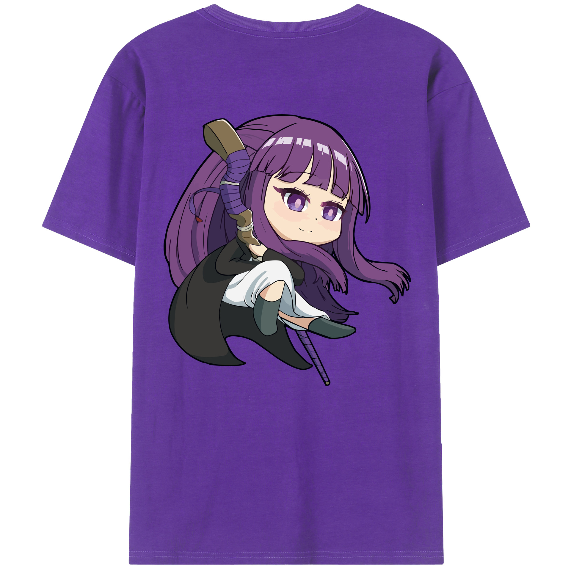 （画像用） 葬送のフリーレン Frieren 綿100％半袖Tシャツ（背面プリント）